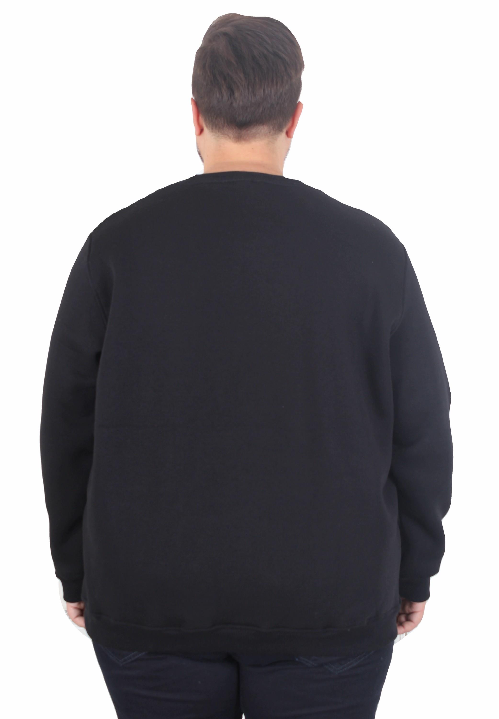 Erkek Büyük Beden Bisiklet Yaka 3ip Sweat D&G 25722 SIYAH