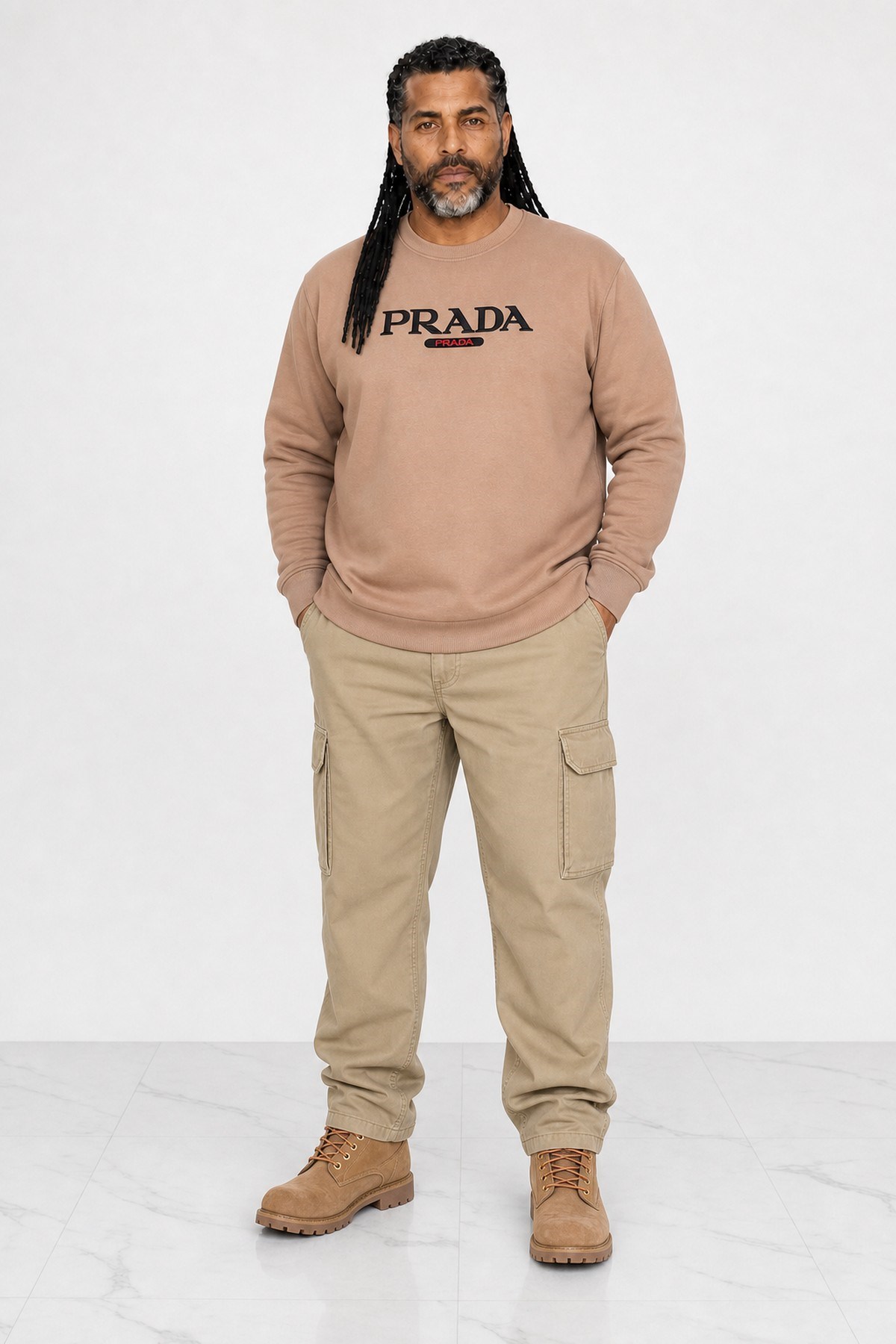 Erkek Büyük Beden Sıfır Yaka 3ip Sweat PRD 24207 S.KAHVE