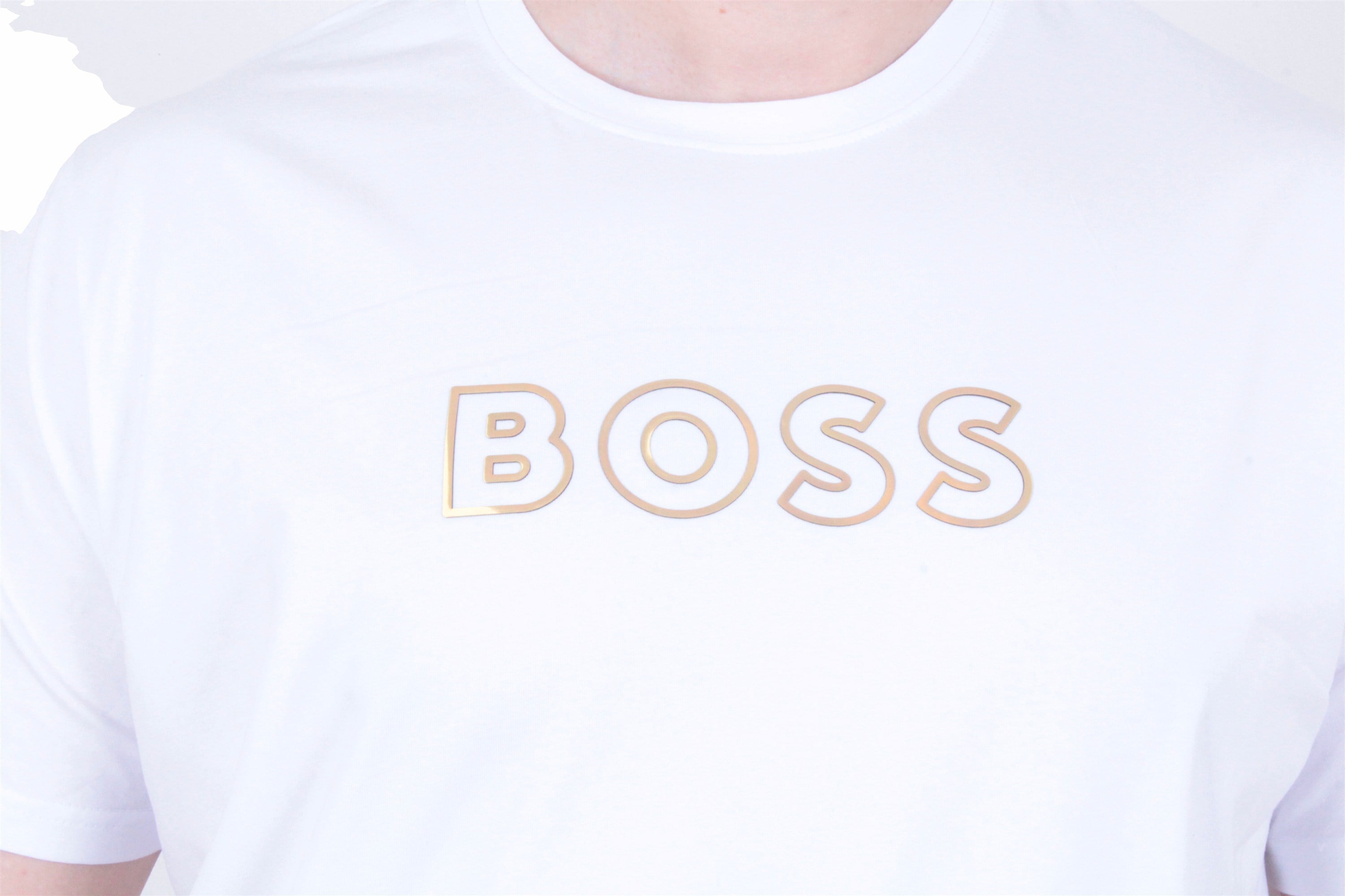 Erkek Büyük Beden Sıfır Yaka Tişört HG 26116 BEYAZ