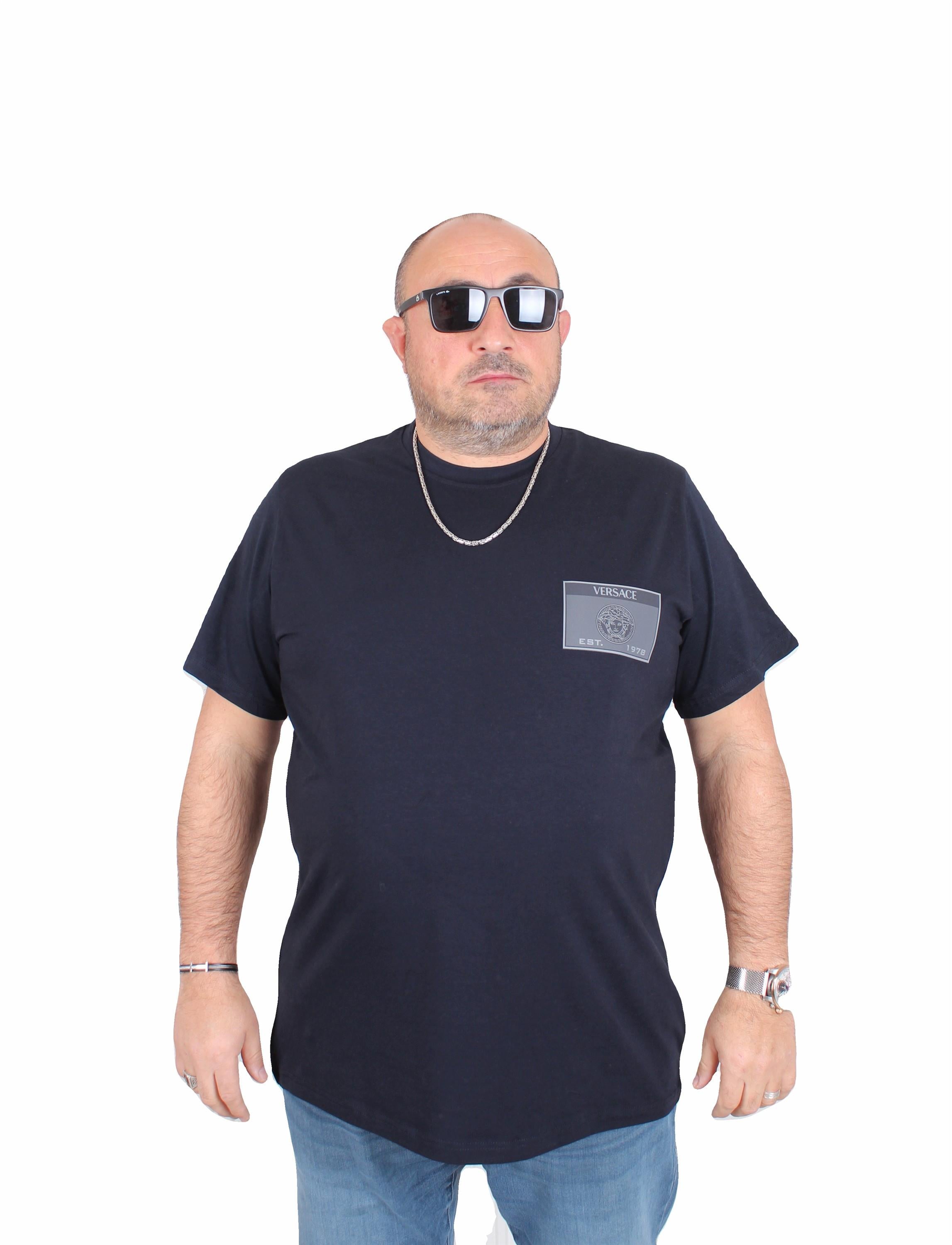 Erkek Büyük Beden Sıfır Yaka Tişört Vrs 25117 LACIVERT