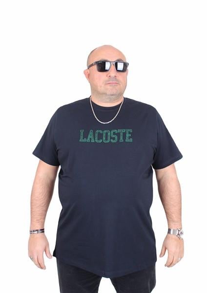 Erkek Büyük Beden Sıfır Yaka Tişört Lcst 25136 LACIVERT