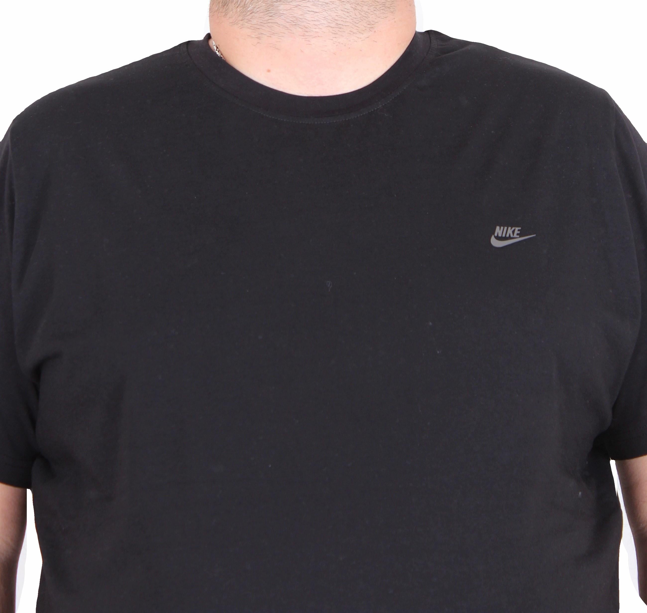 Erkek Büyük Beden Sıfır Yaka Tişört NK 25106 SIYAH