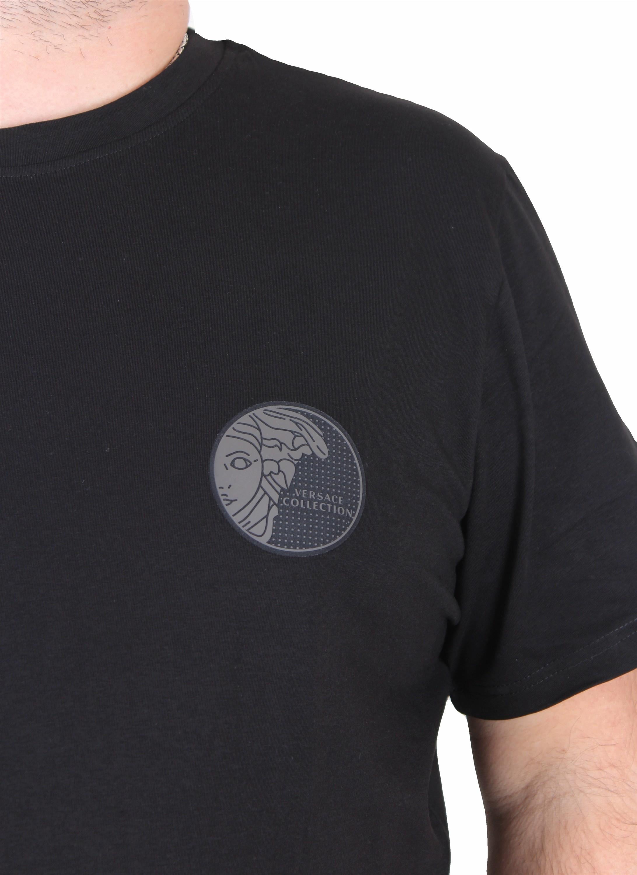 Erkek Büyük Beden Sıfır Yaka Tişört VRS 25122 SIYAH