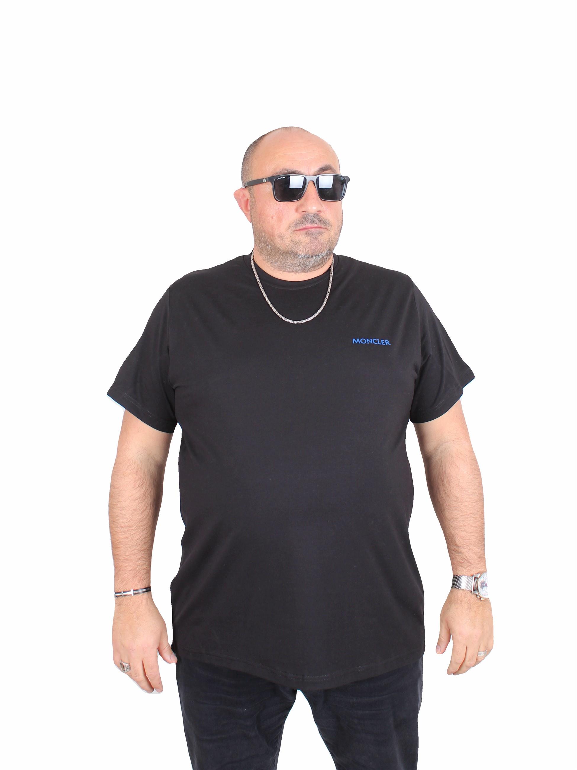 Erkek Büyük Beden Sıfır Yaka Tişört Mnclr 25101 SIYAH