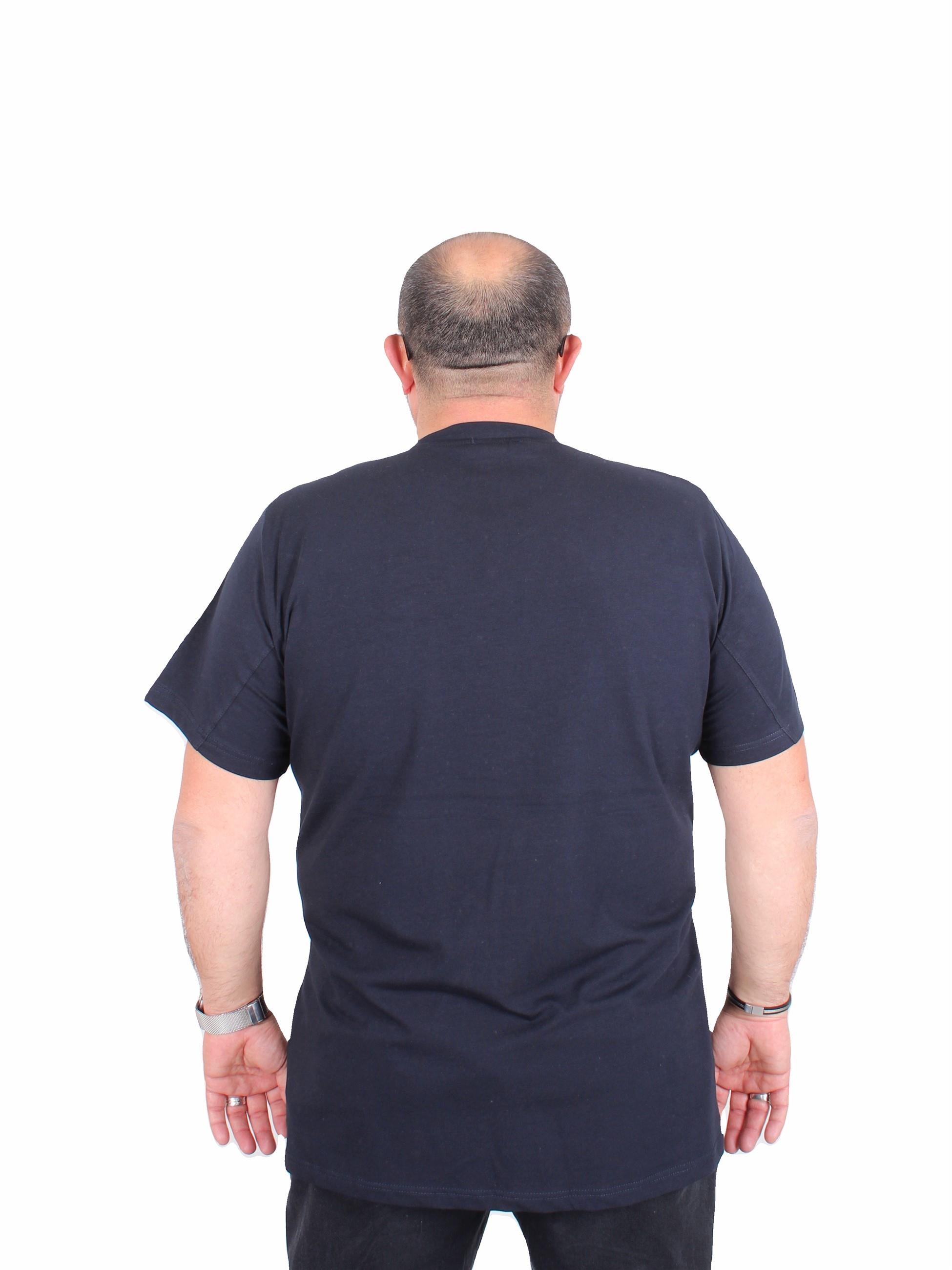 Erkek Büyük Beden Sıfır Yaka Tişört Arm Exc 25131 LACIVERT