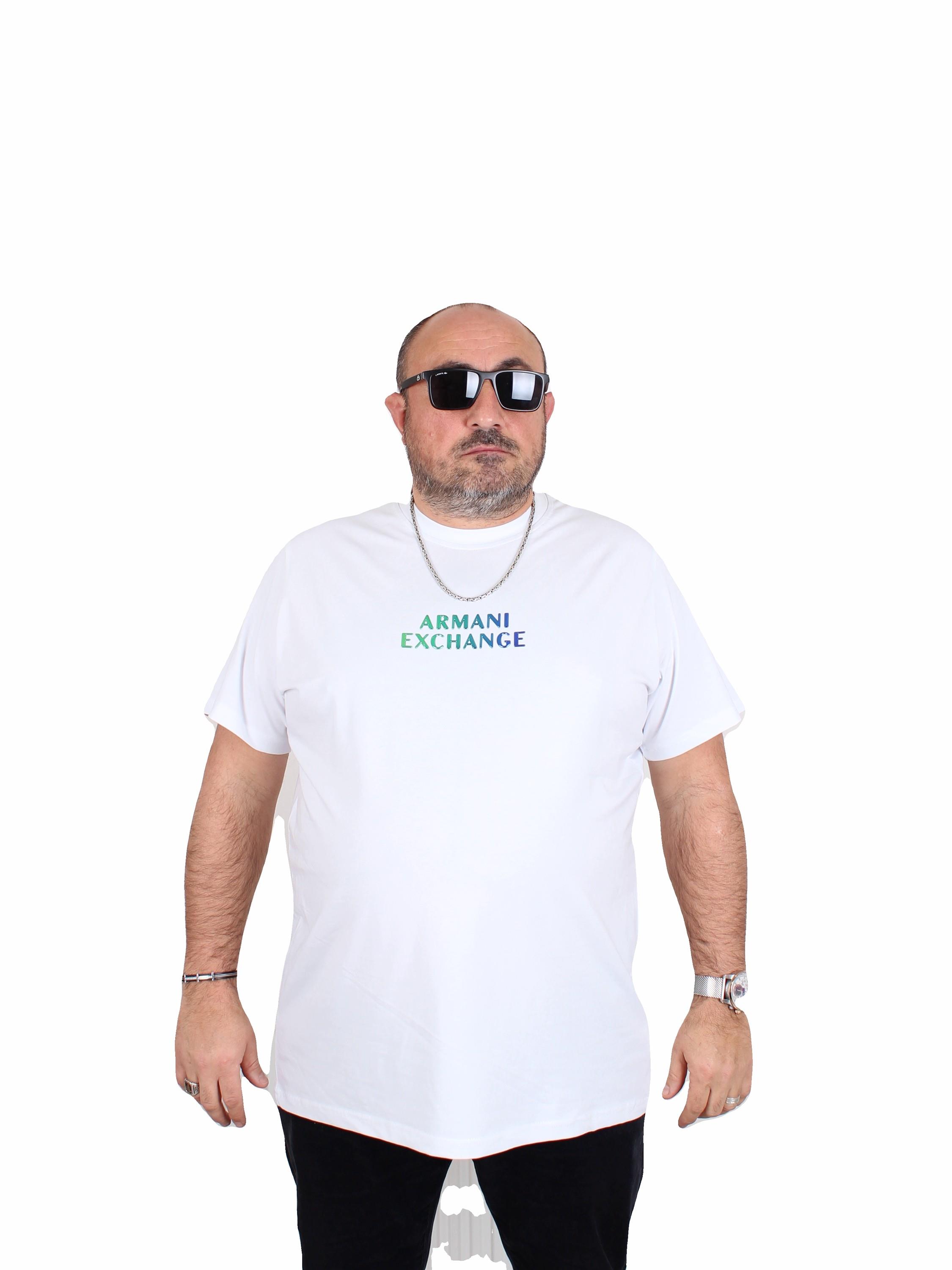 Erkek Büyük Beden Sıfır Yaka Tişört Arm Ax 25132 BEYAZ