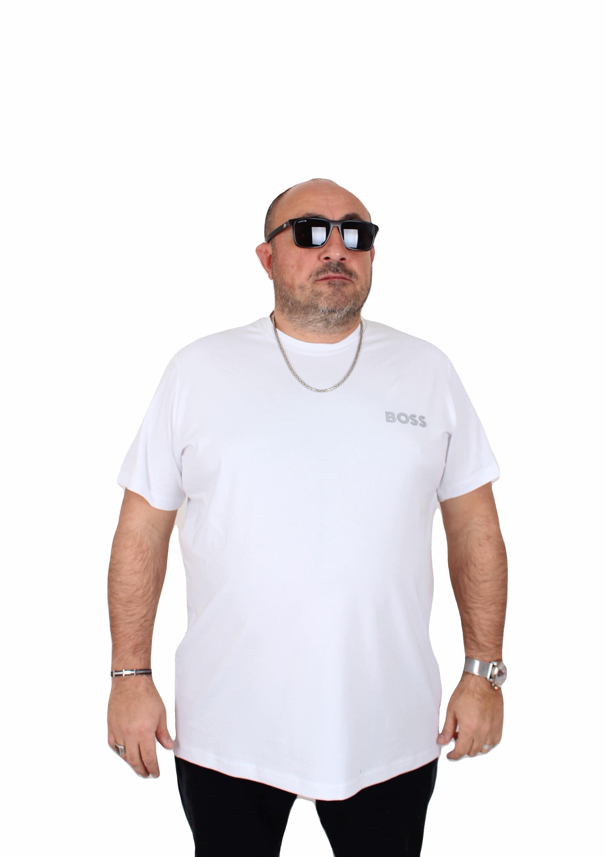 Erkek Büyük Beden Sıfır Yaka Tişört Bss 25102 BEYAZ