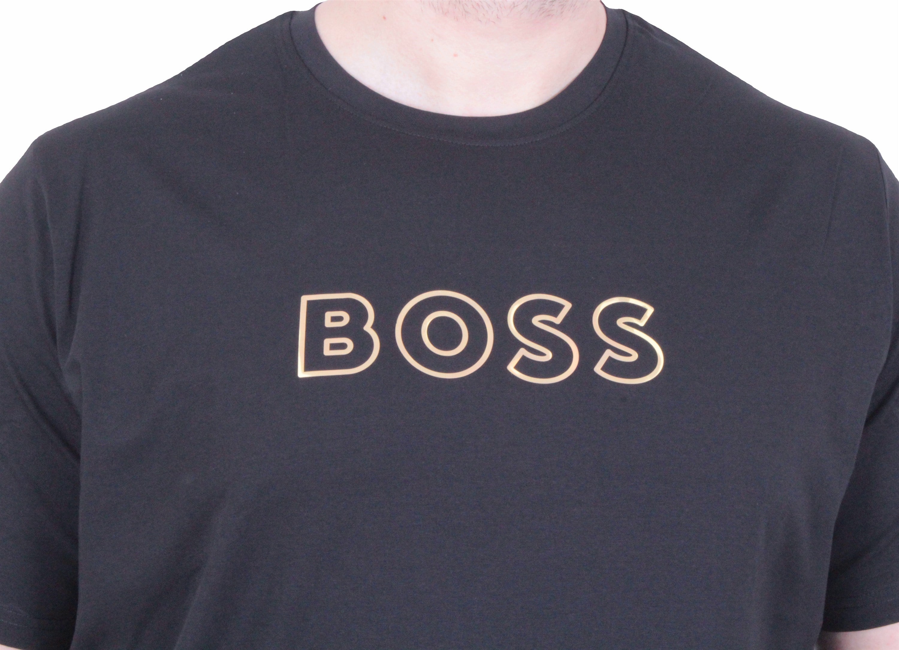 Erkek Büyük Beden Sıfır Yaka Tişört HG 26116 SIYAH