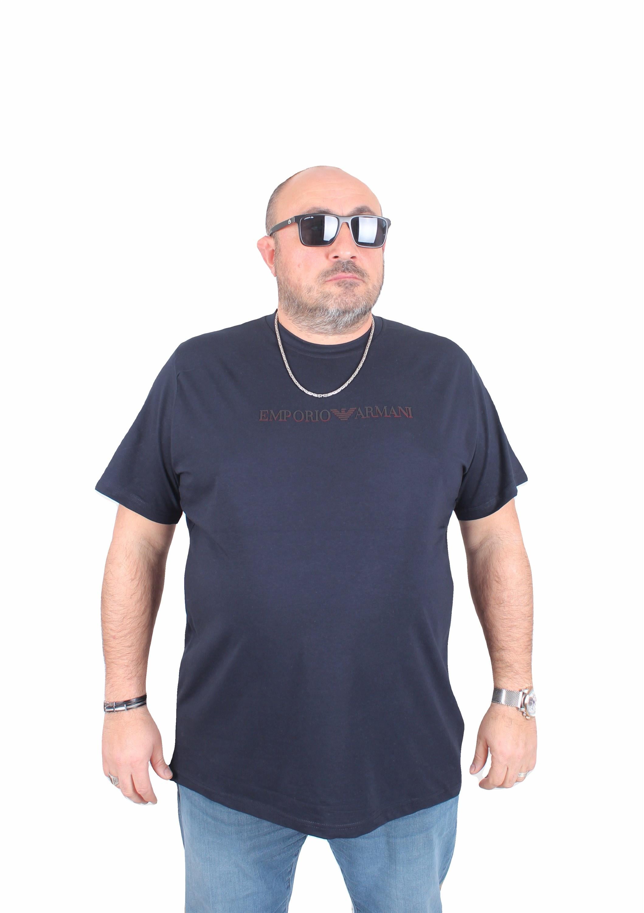 Erkek Büyük Beden Sıfır Yaka Tişört Empr Arm 25133 LACIVERT