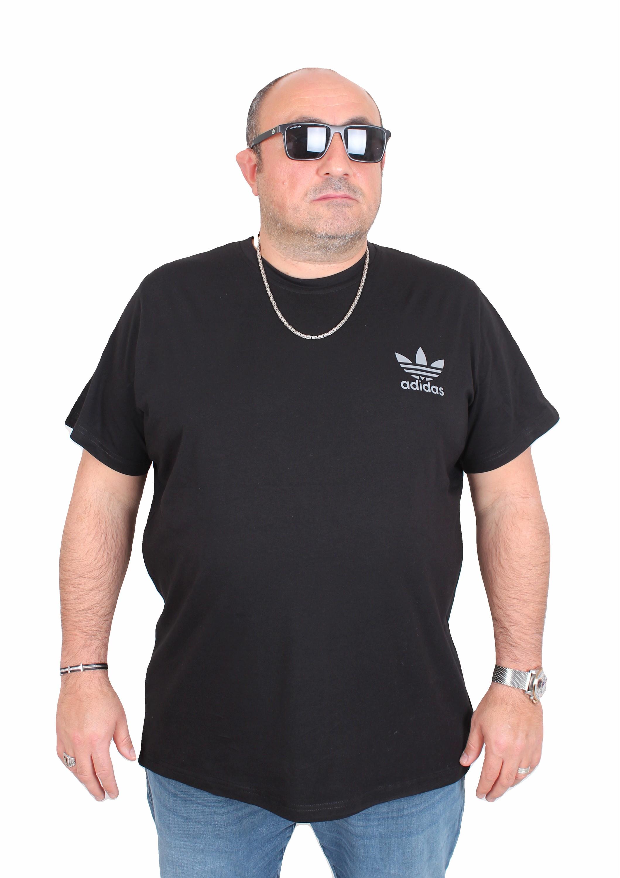 Erkek Büyük Beden Sıfır Yaka Tişört Adds 25109 SIYAH