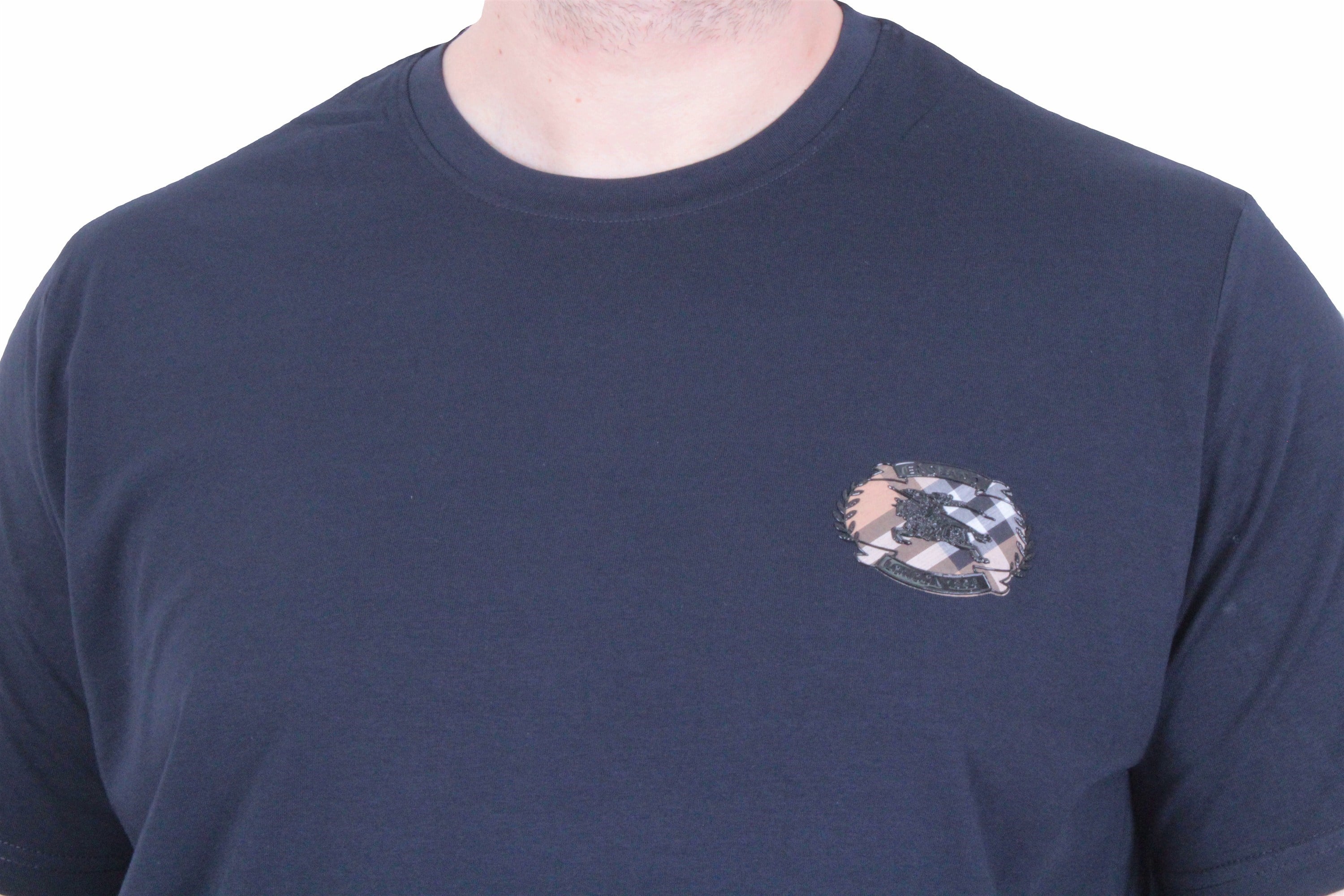 Erkek Büyük Beden Sıfır Yaka Tişört BRBR26106 LACIVERT