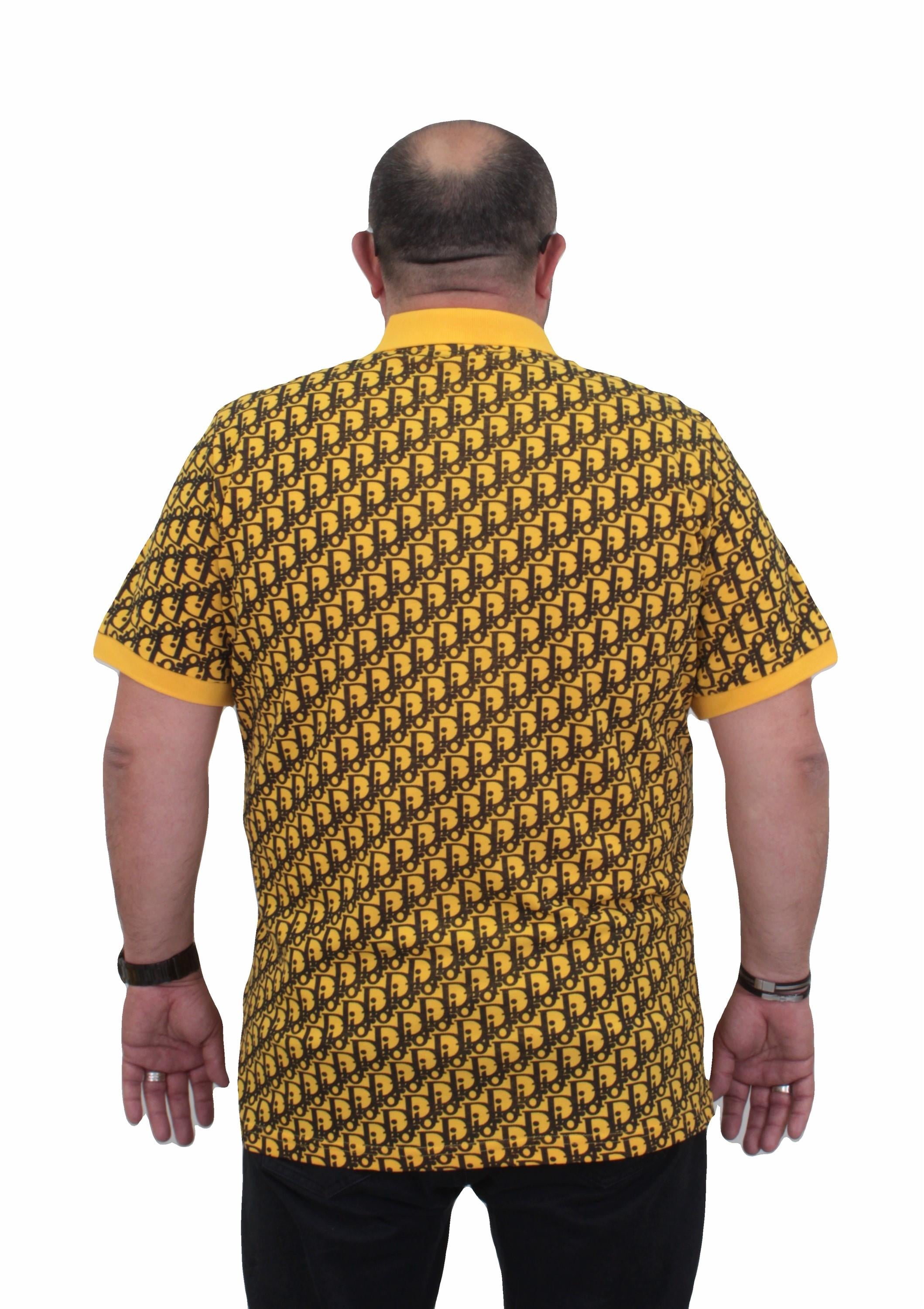 Erkek Büyük Beden Polo Yaka Tişört DR24456 SARI