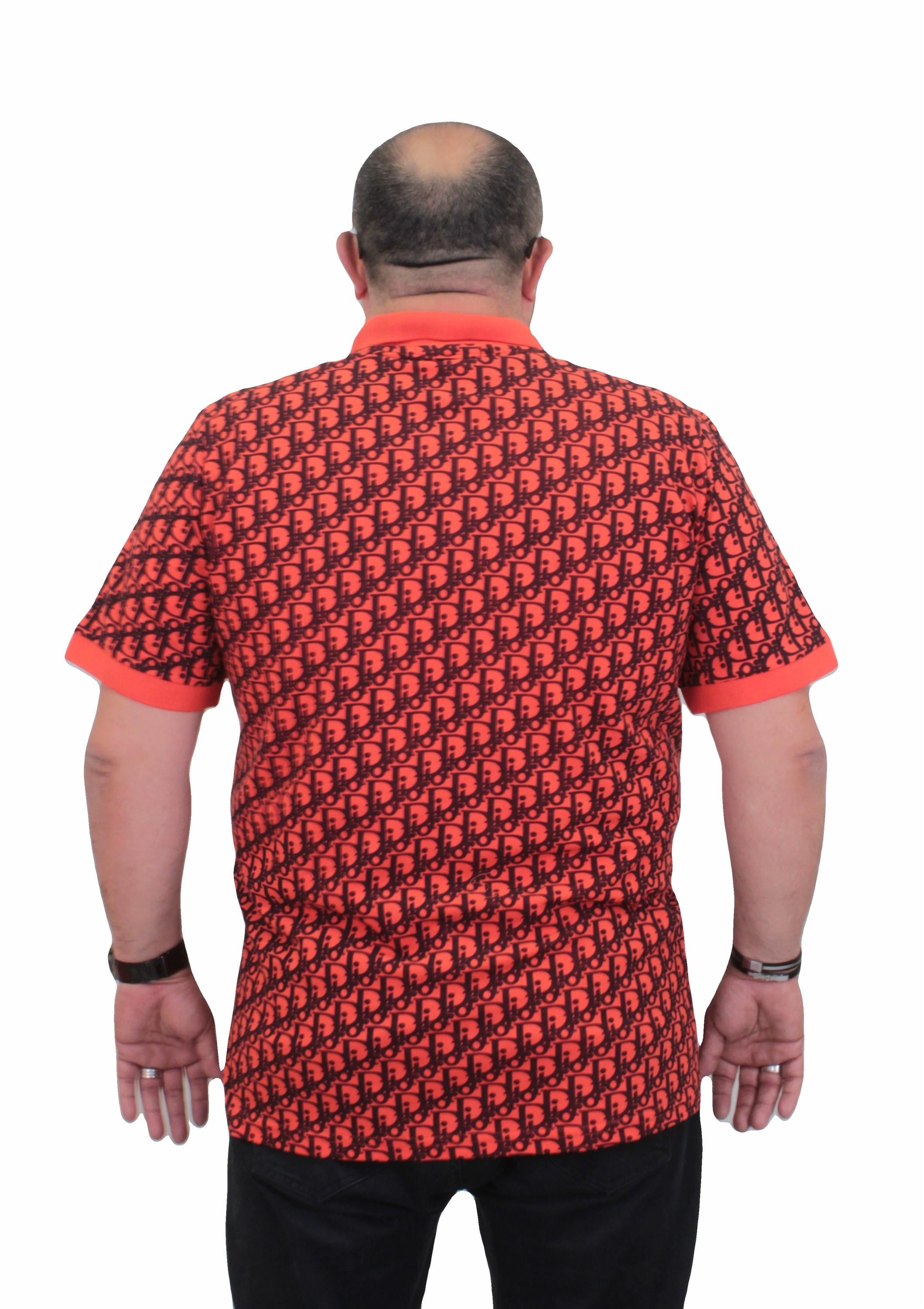 Erkek Büyük Beden Polo Yaka Tişört DR24456 Nar Çiçeği