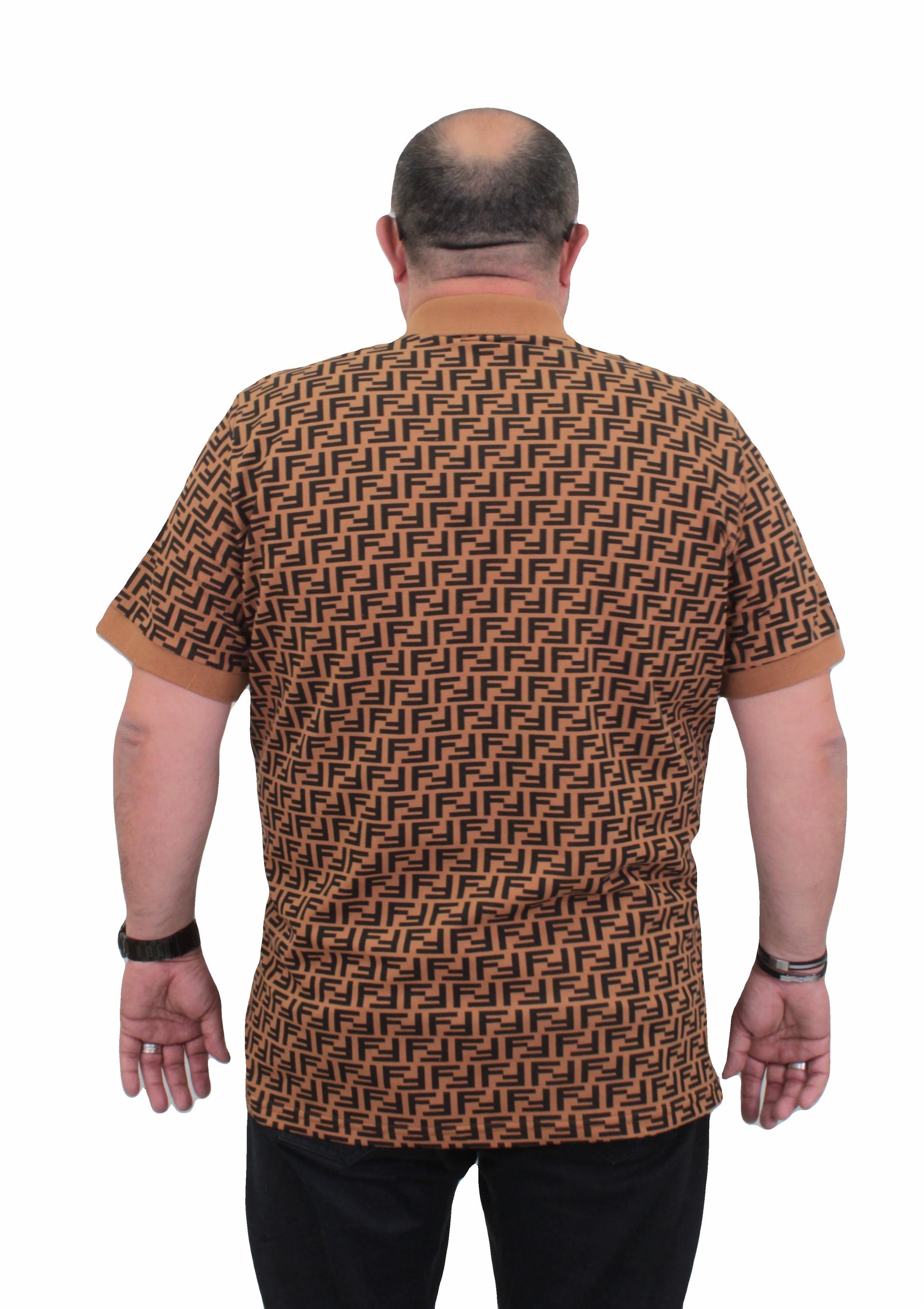 Erkek Büyük Beden Polo Yaka Tişört FND 24458 Vizon