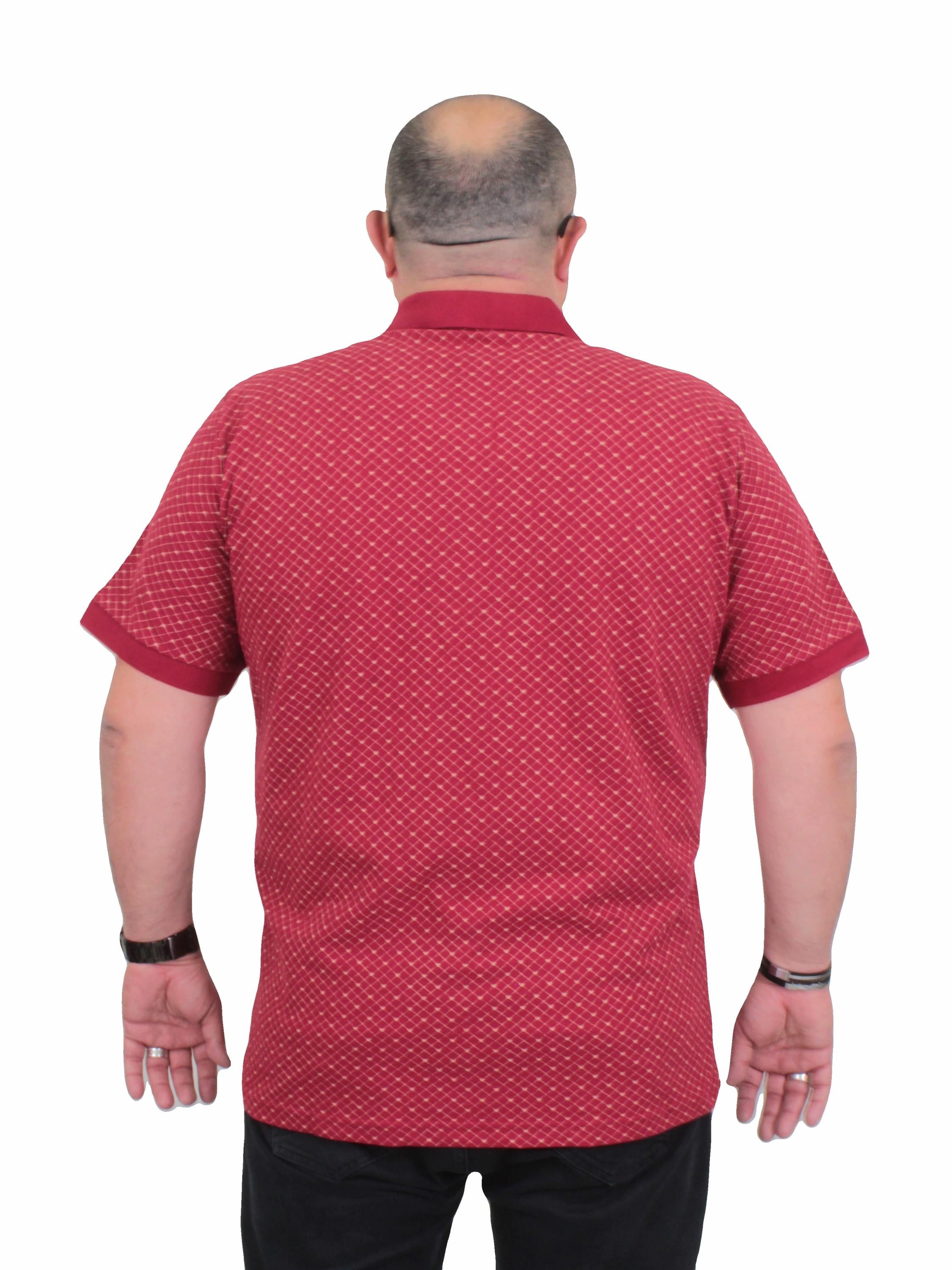 Erkek Büyük Beden Polo Yaka Tişört EA 24461 BORDO