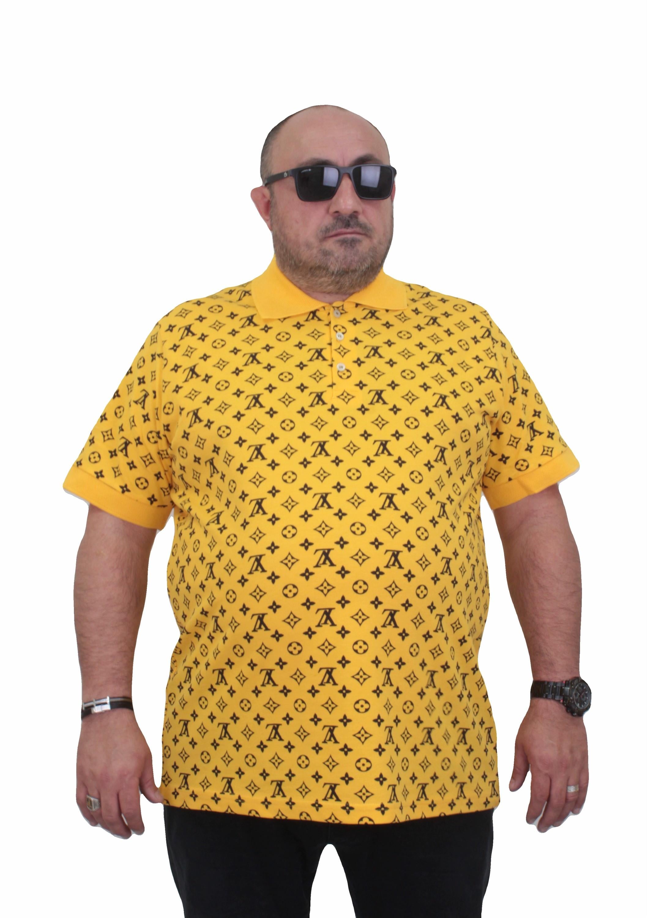 Erkek Büyük Beden Polo Yaka Tişört LV 24459 SARI