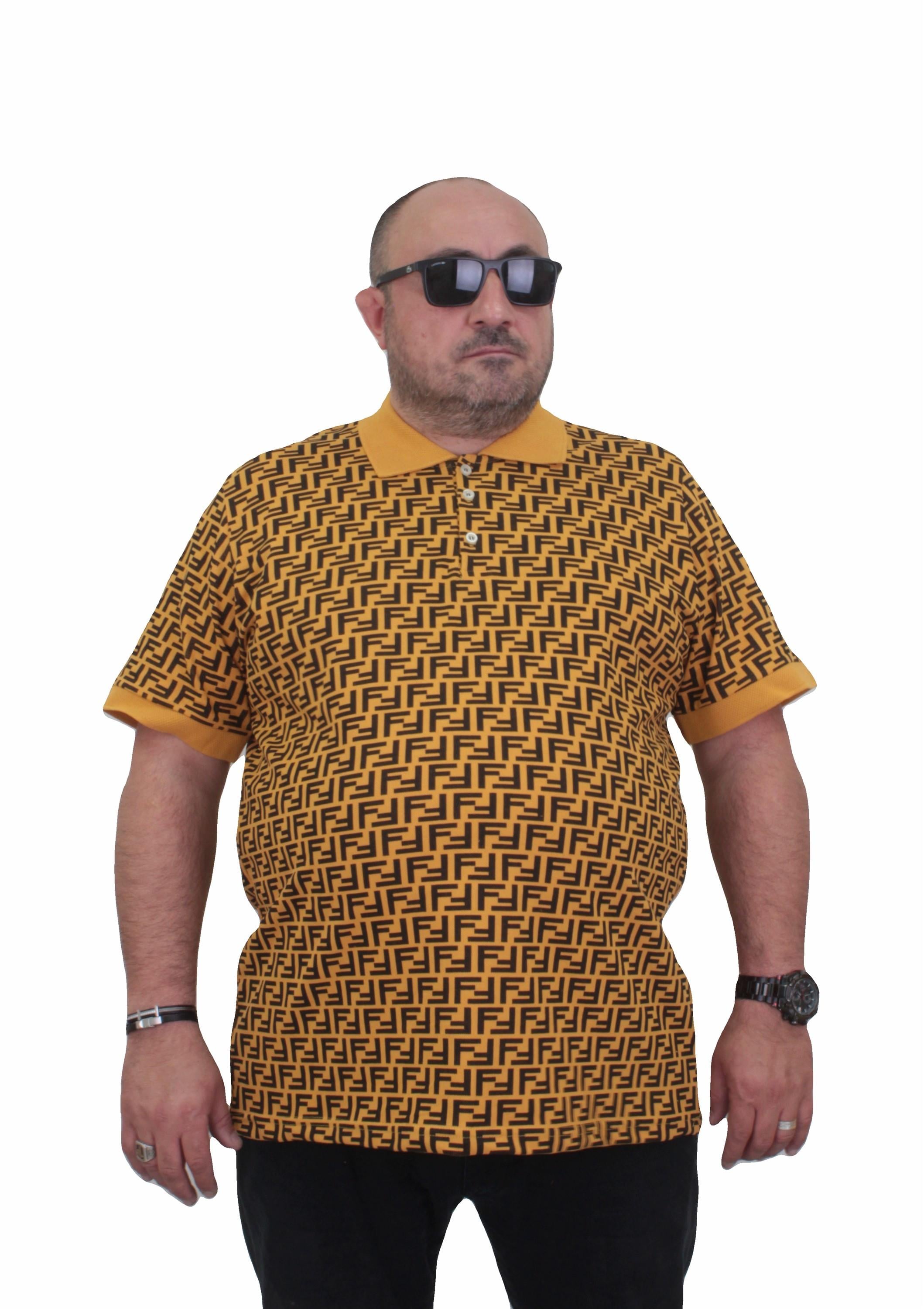 Erkek Büyük Beden Polo Yaka Tişört FND 24458 HARDAL