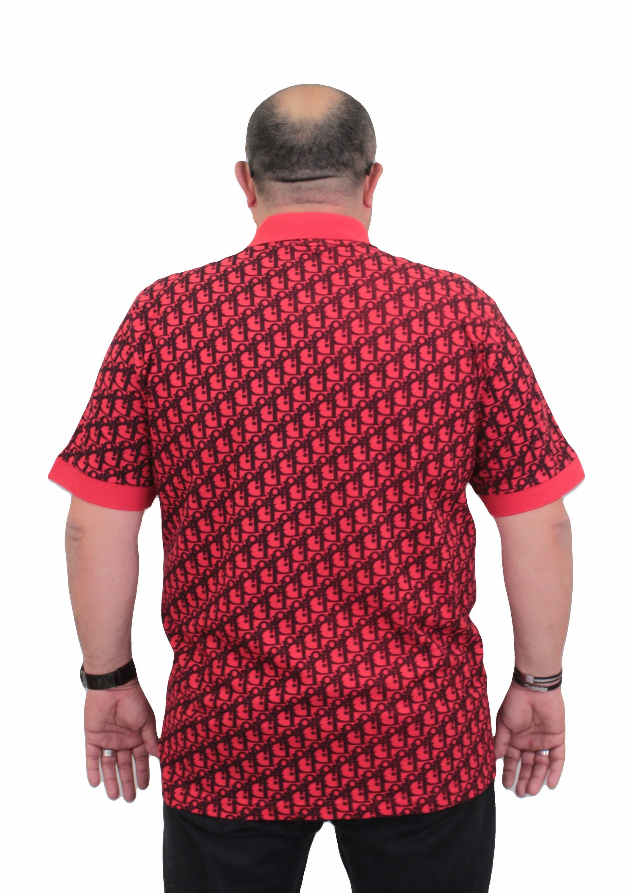 Erkek Büyük Beden Polo Yaka Tişört DR24456 KIRMIZI