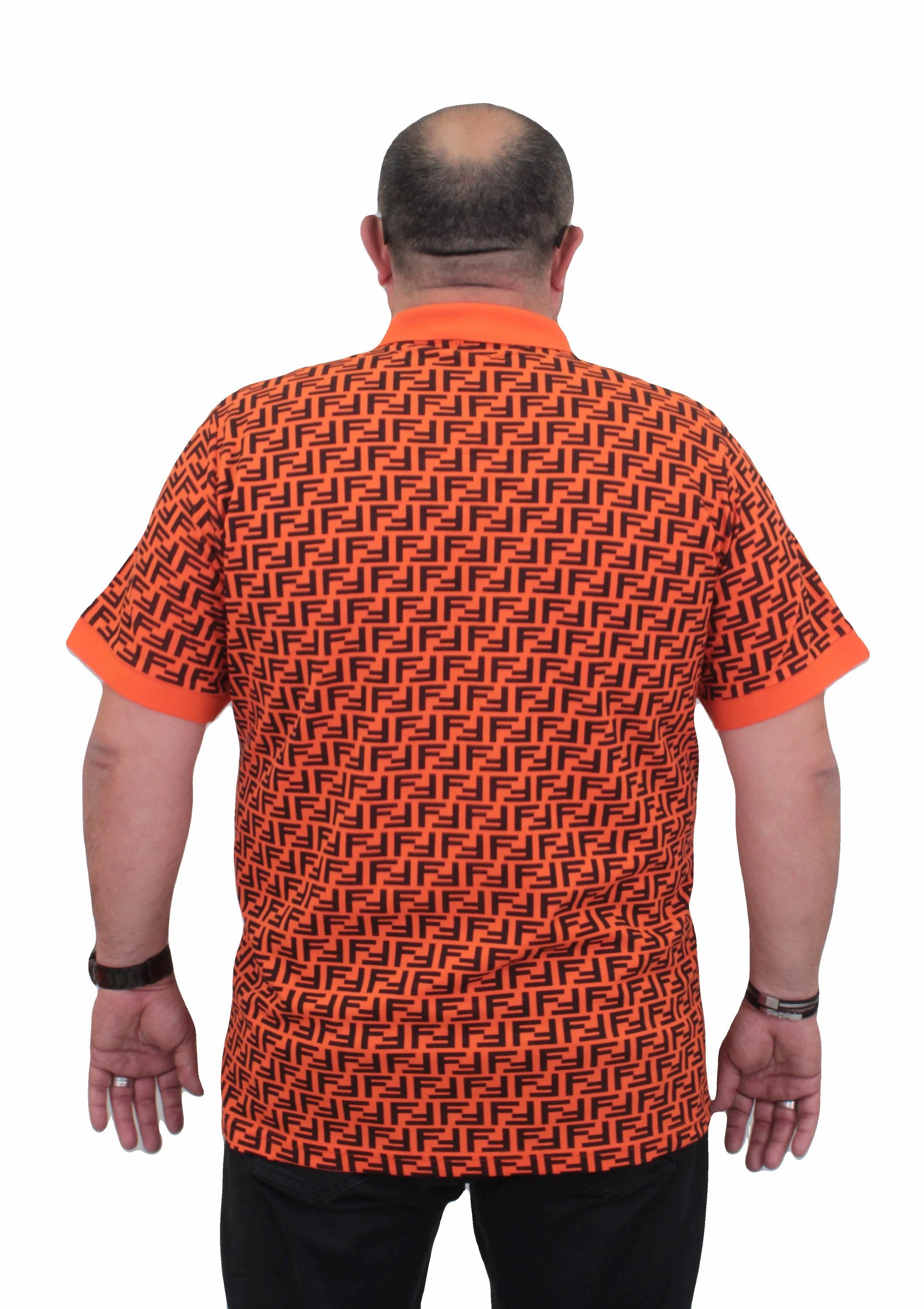 Erkek Büyük Beden Polo Yaka Tişört FND 24458 TURUNCU