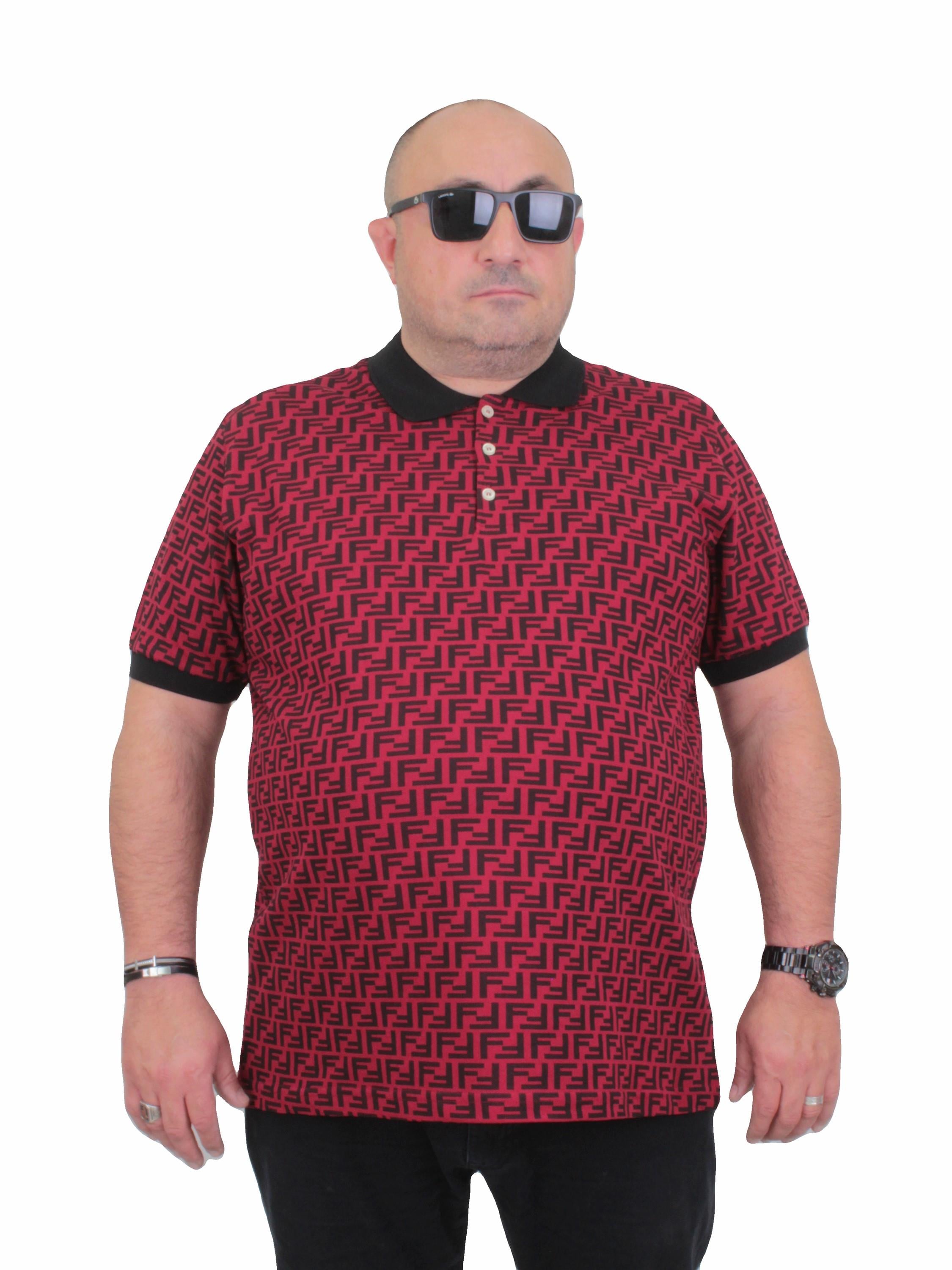 Erkek Büyük Beden Polo Yaka Tişört FND 24458 BORDO