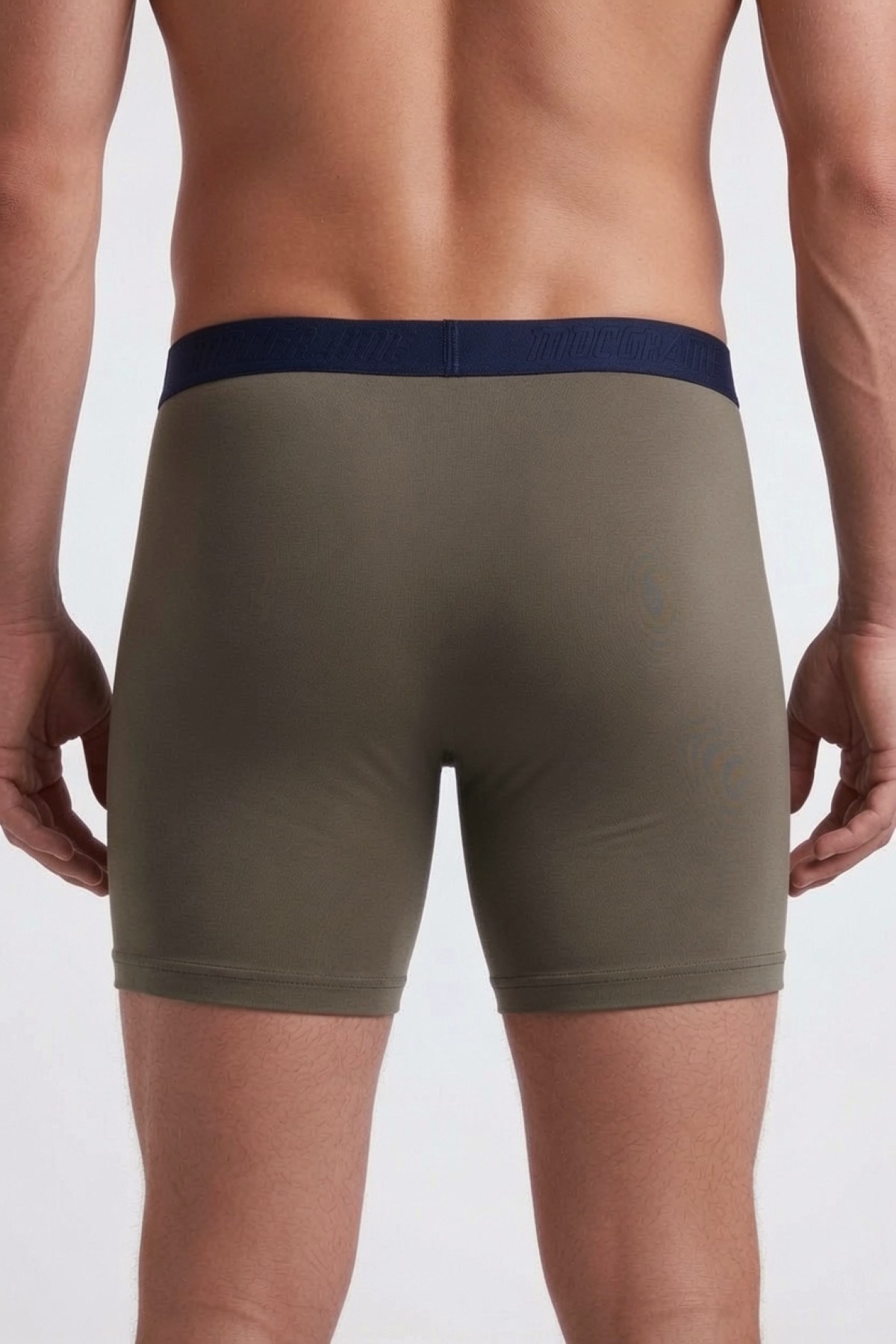 Starbattal Erkek Büyük Beden Likralı Uzun Paça Boxer 11906 Askeri Yeşil