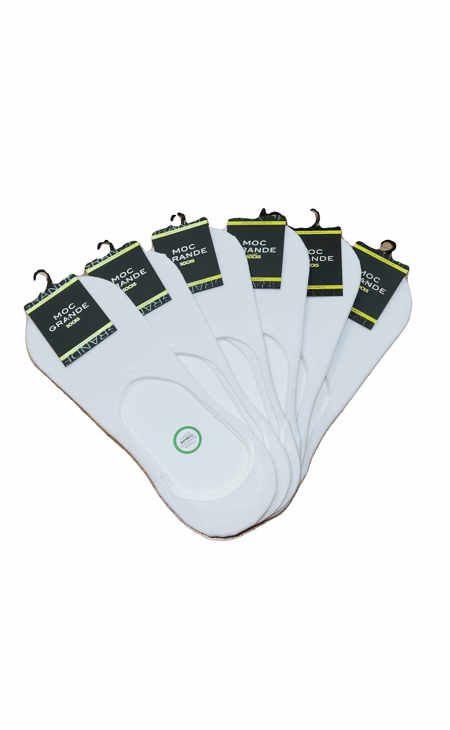 Starbattal Erkek Büyük Beden Bambu Dikişsiz Babet Çorap 11920 BEYAZ