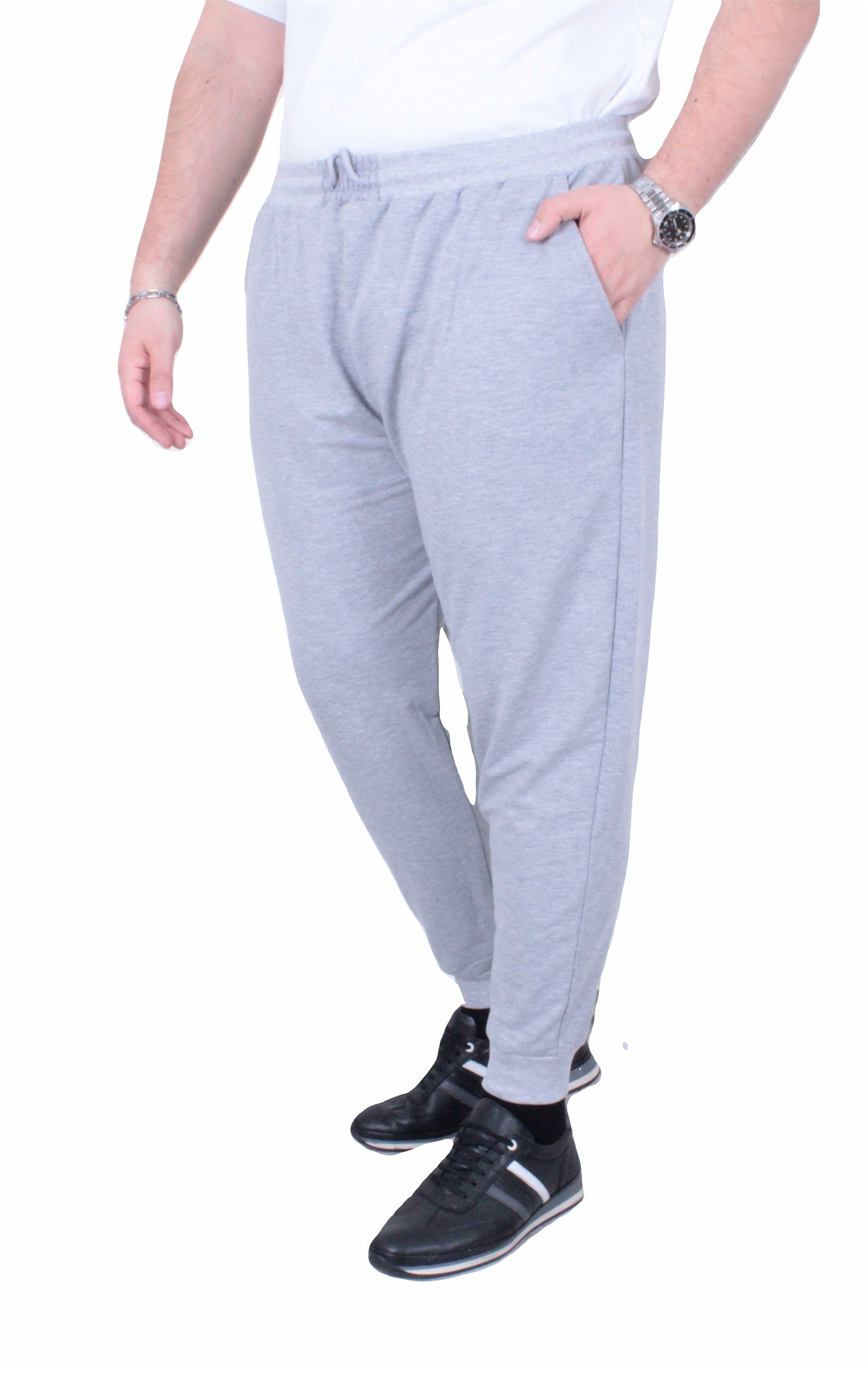 Starbattal Büyük Beden Basic Eşofman Altı Full Lycra 11516 GRI MELANJ