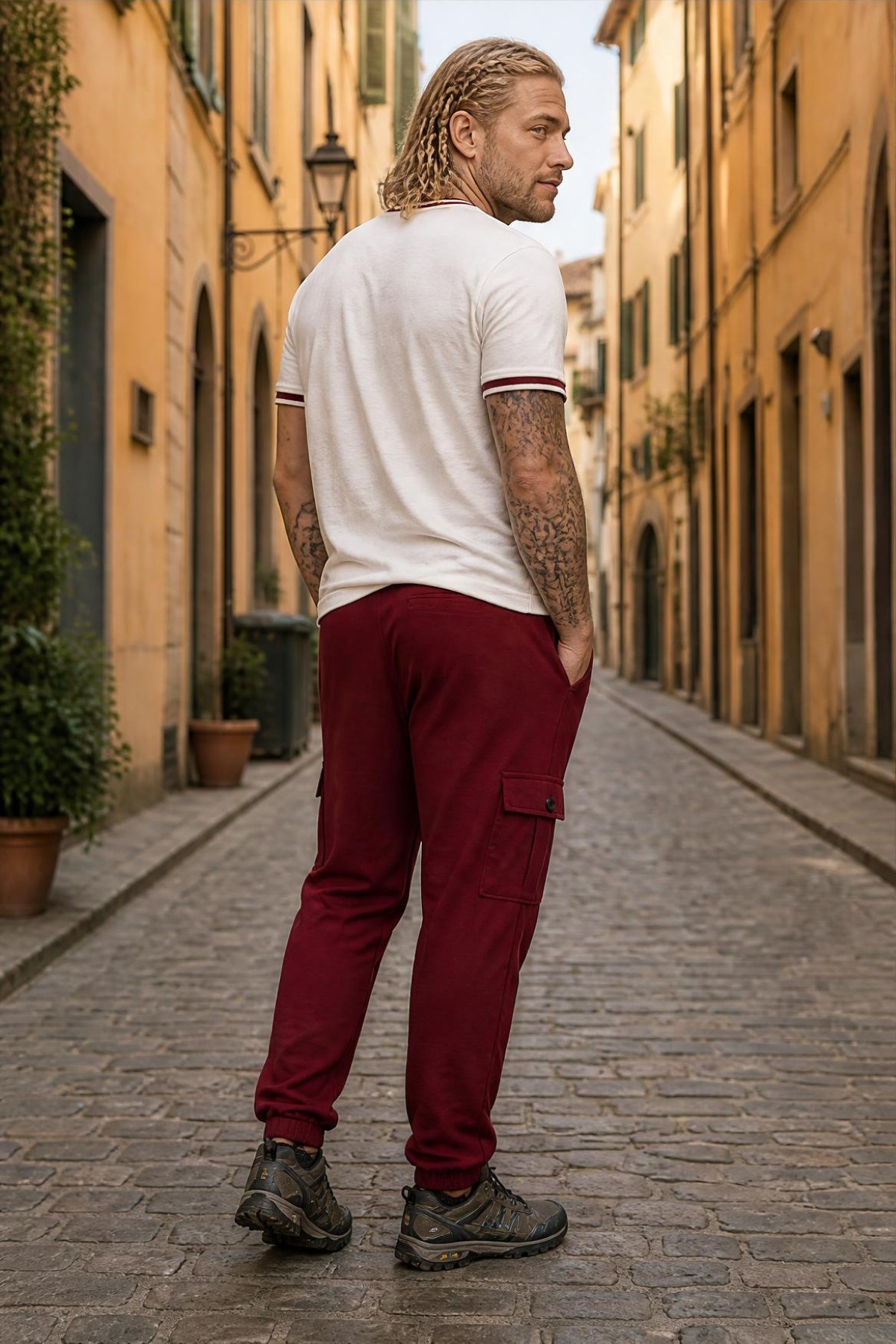 Starbattal Büyük Beden Erkek Düz Komando Eşofman Altı 22520 BORDO