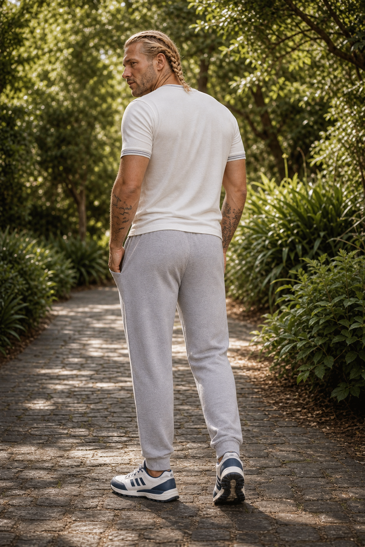 Starbattal Büyük Beden Basic Eşofman Altı Full Lycra 11516 GRI MELANJ