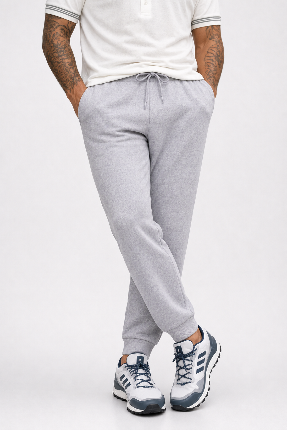 Starbattal Büyük Beden Basic Eşofman Altı Full Lycra 11516 GRI MELANJ