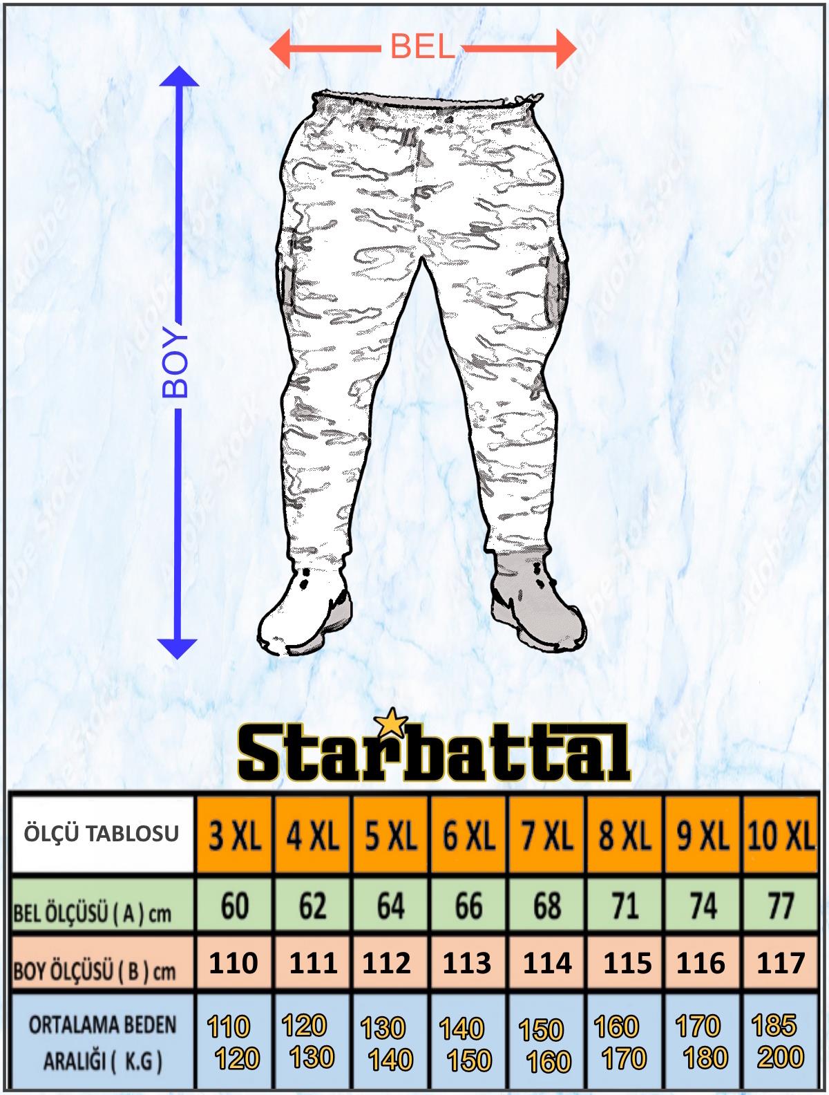 Starbattal Büyük Beden 3ip Classic Eşofman Altı 22515 FUME