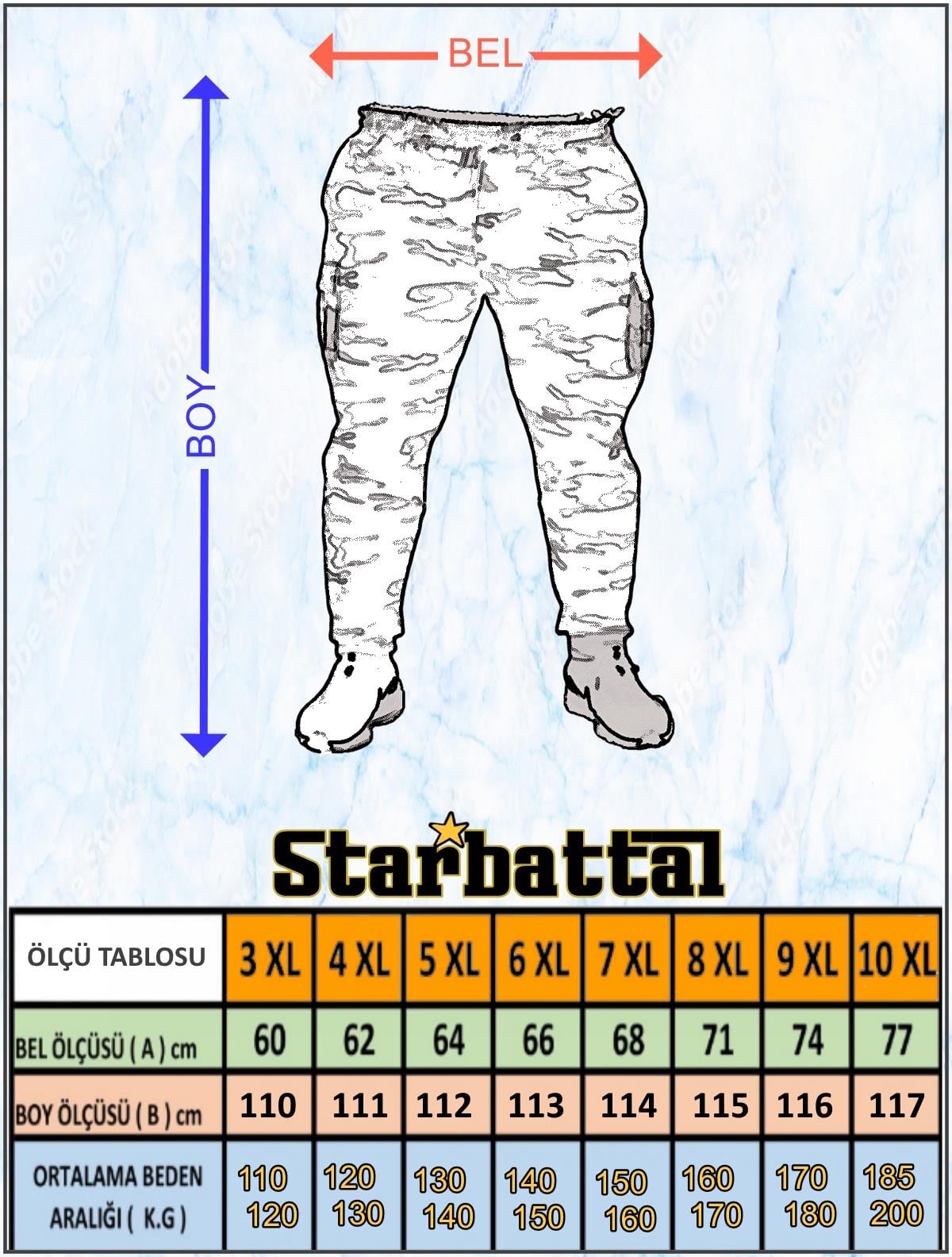Starbattal Büyük Beden 3ip Classic Eşofman Altı 22515 KAHVERENGİ