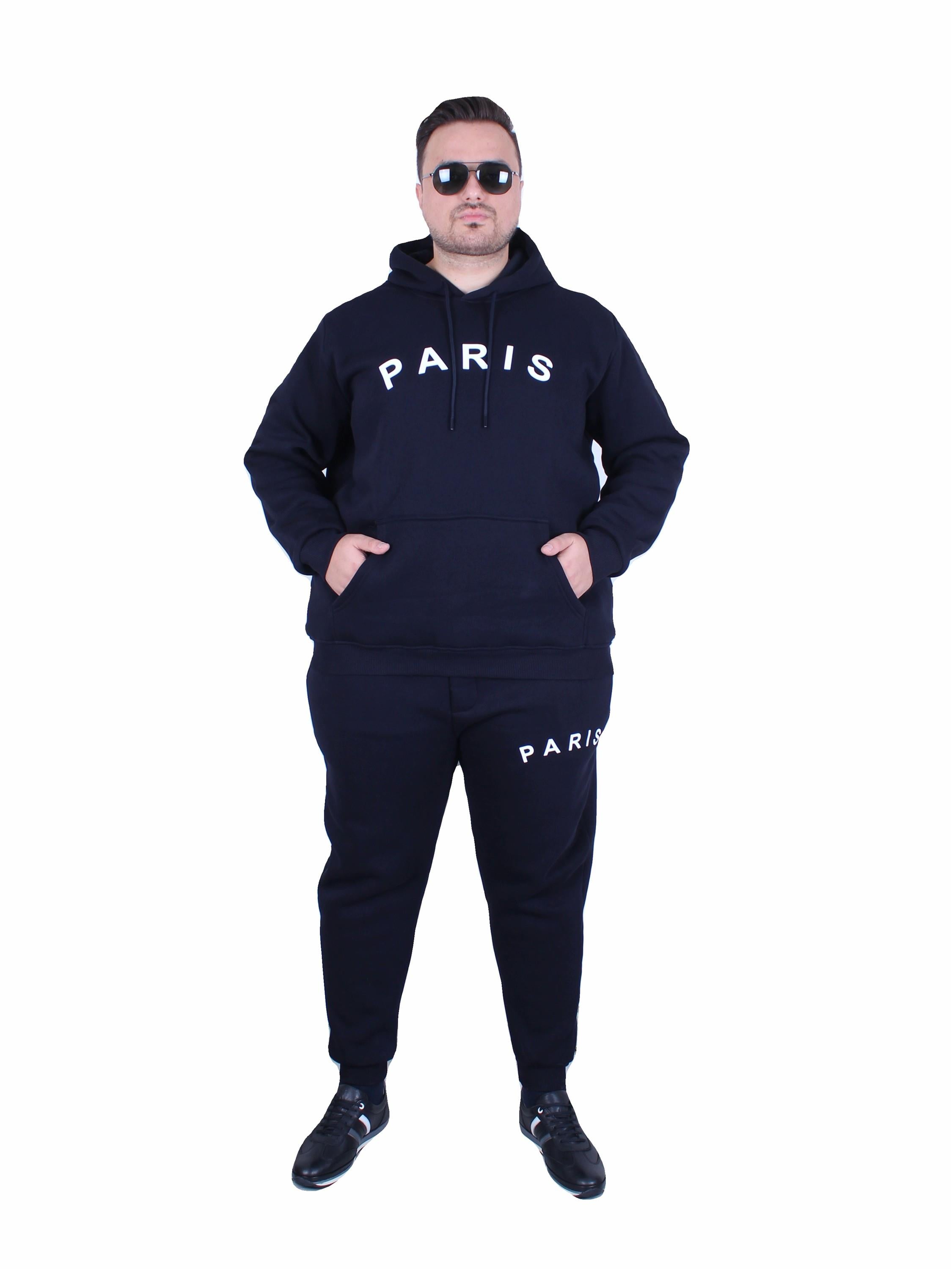 Starbattal Erkek Büyük Beden 3 İplik Eşofman Takım Paris TK25609 LACIVERT