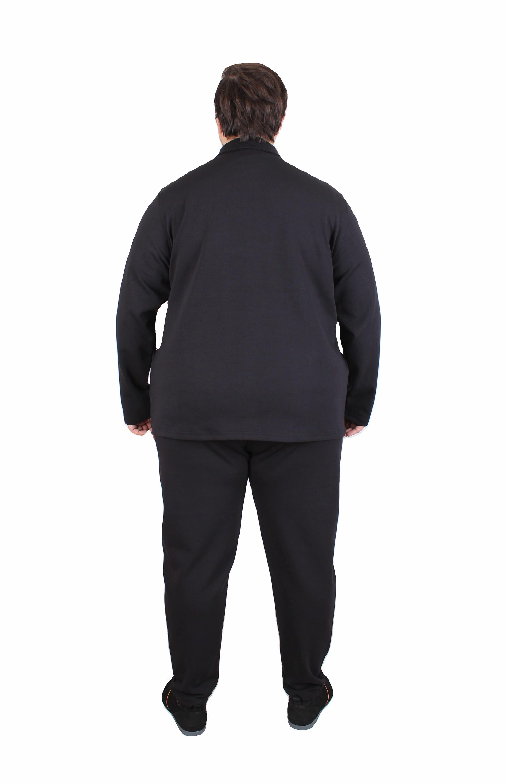 Starbattal Erkek Büyük Beden Çift Cep Kapaklı Eşofman Takım TK25605 SIYAH