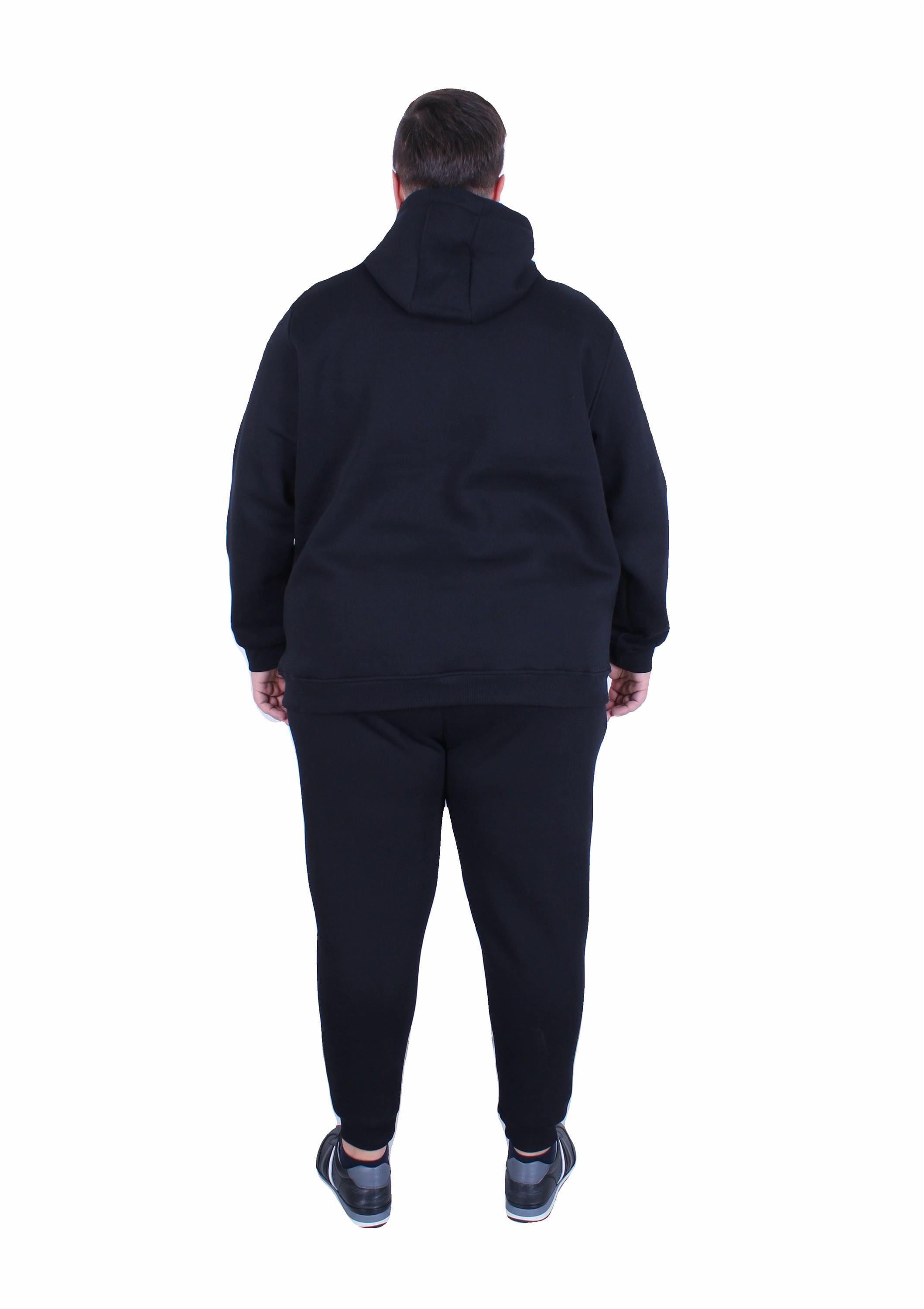 Starbattal Erkek Büyük Beden 3 İplik Eşofman Takım Paris TK25609 SIYAH