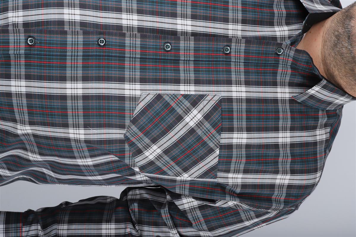 Starbattal Büyük Beden Erkek Gömlek Line Square 23366 NEFTI