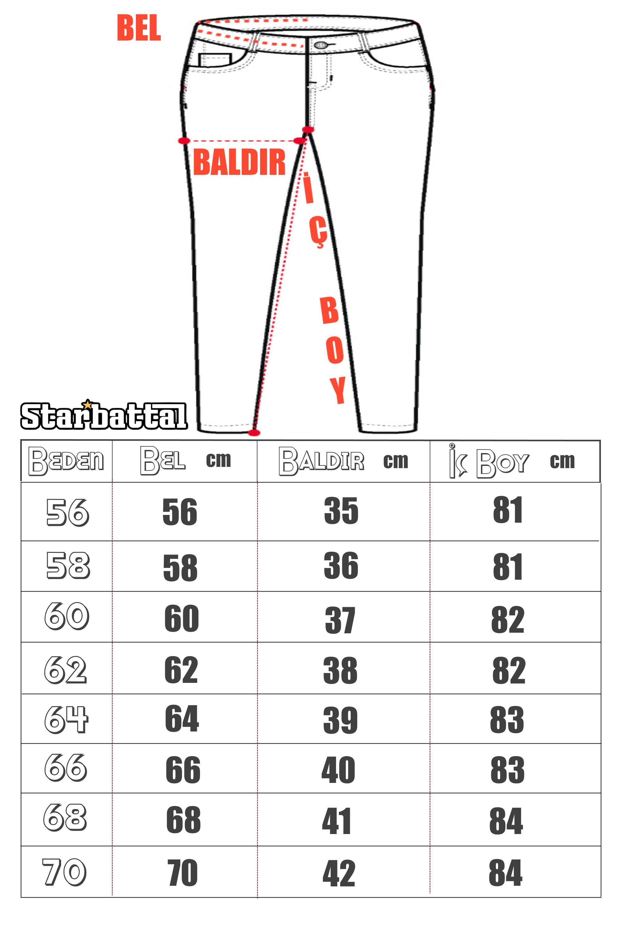 Starbattal Büyük Beden Klasik 5 Cep Pantolon Montana 11917 SIYAH