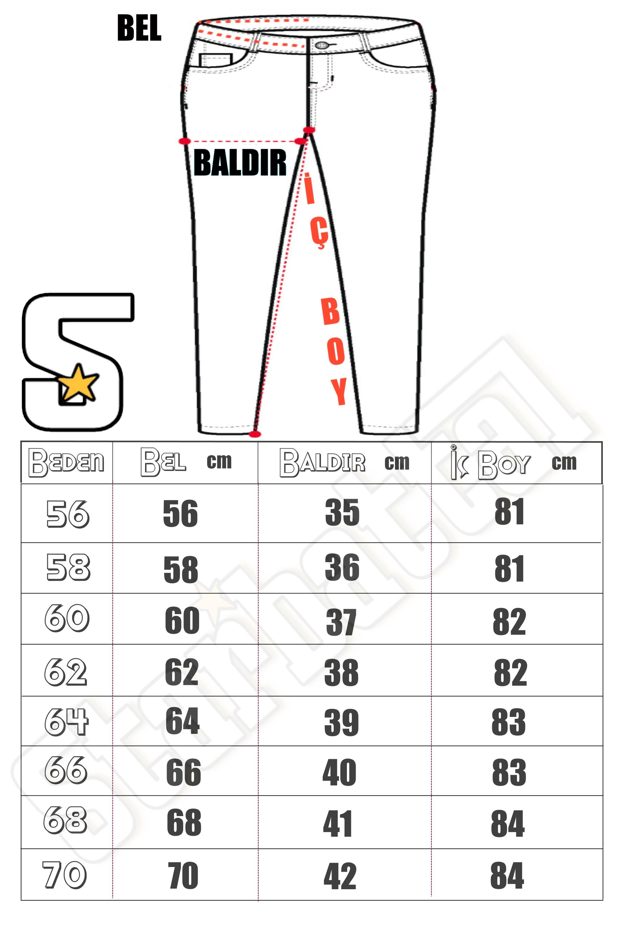 Starbattal Büyük Beden Kot Pantolon Power Lycra Comero 11914 MAVI