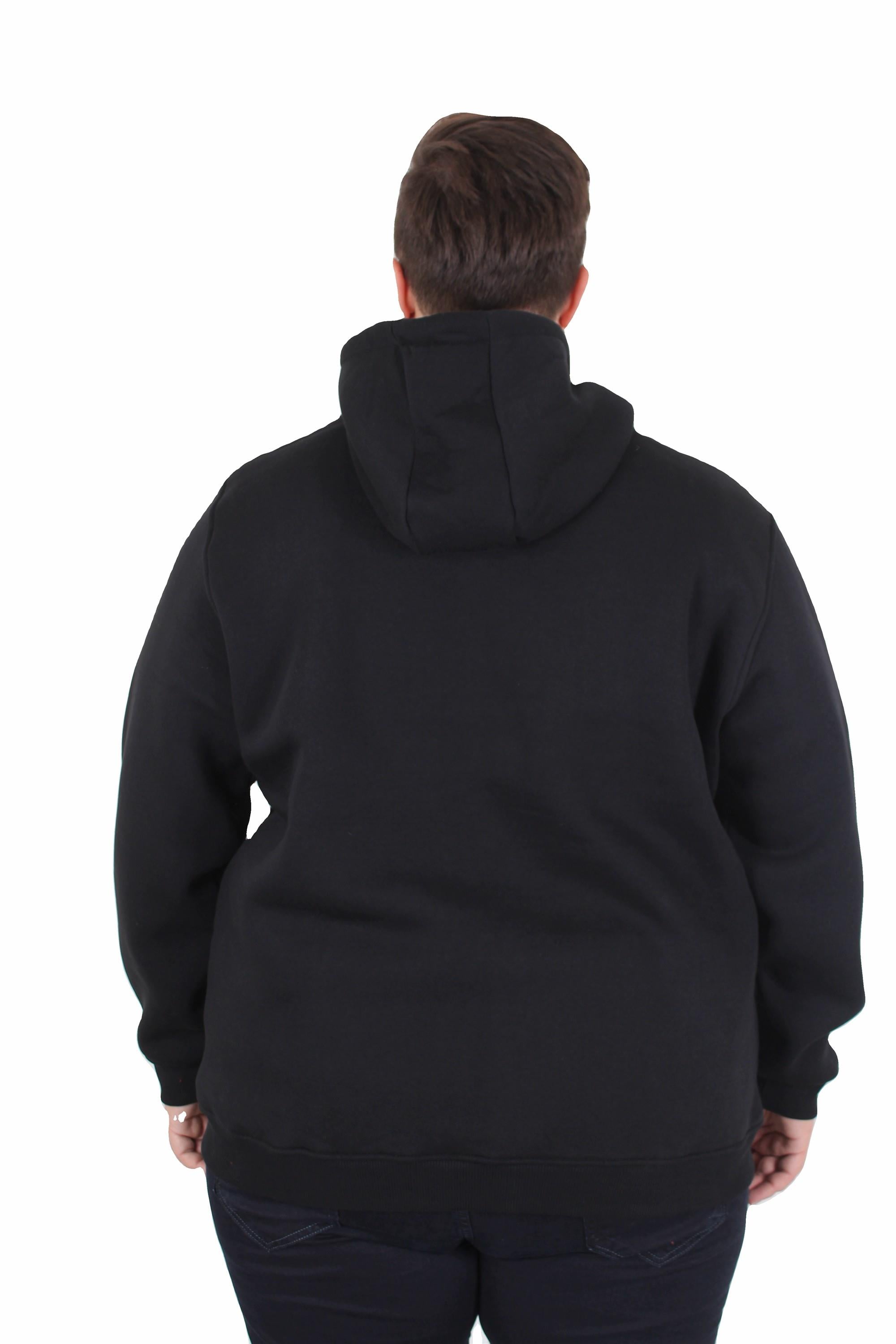 Starbattal Büyük Beden Unisex Kapüşonlu 3ip Sweat 11701 SIYAH