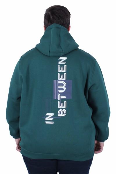 Starbattal Büyük Beden Kapüşonlu Fermuarlı 3ip Sweat İn Between 25717 NEFTI