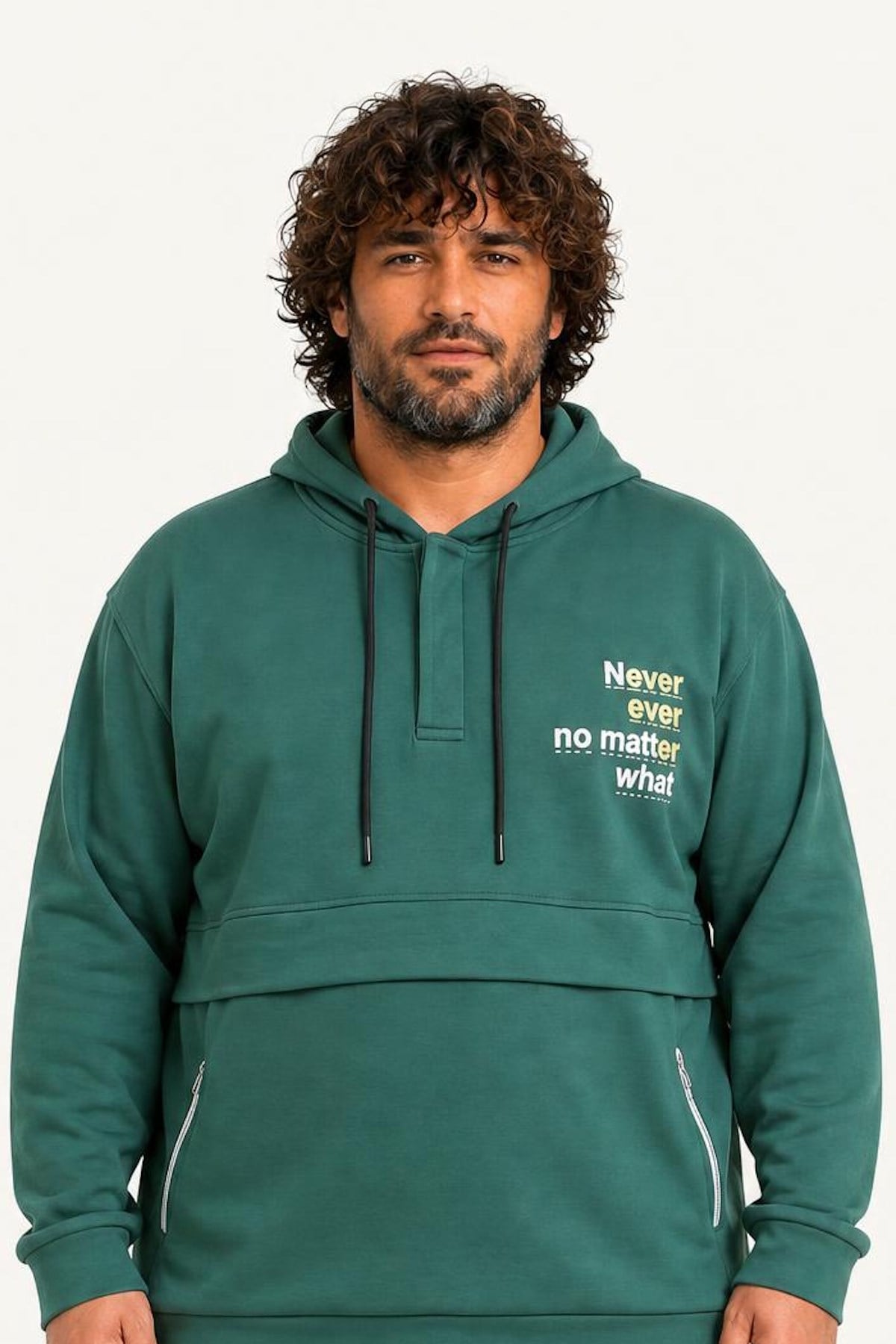 Starbattal Büyük Beden Kapüşonlu Sweat Double Face Never 25706 NEFTI