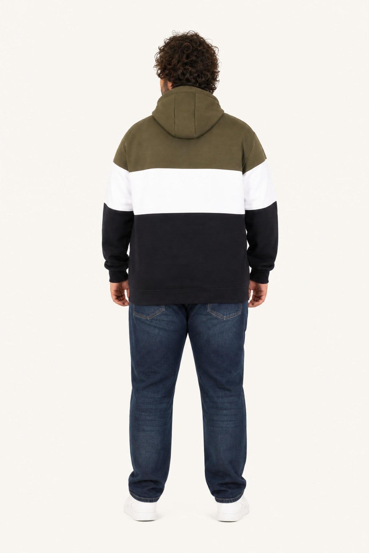 Starbattal Büyük Beden Kapüşonlu 3ip Sweat MG 25725 HAKI