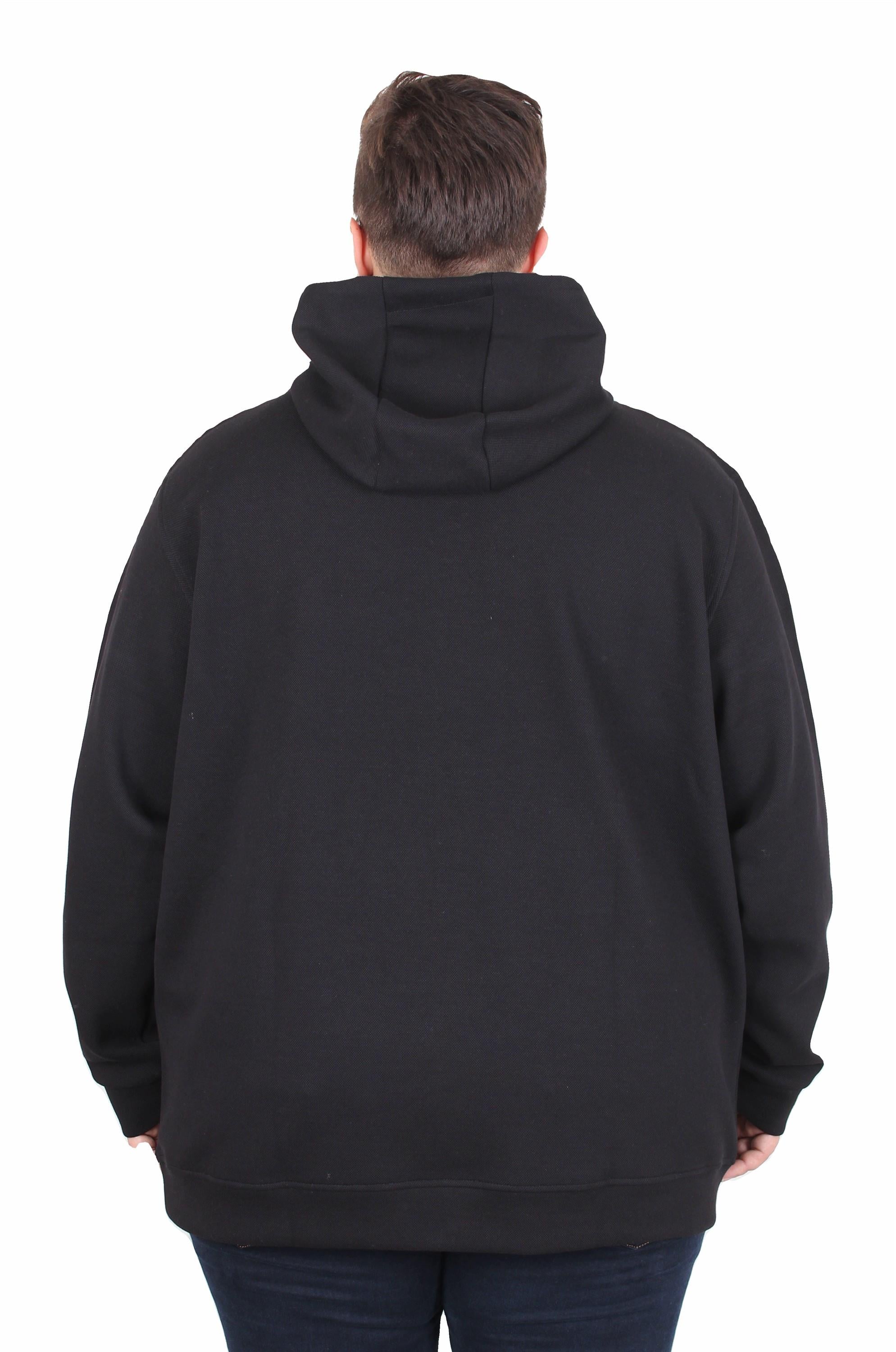 Starbattal Büyük Beden Kapüşonlu Sweat Double Face Winter 25700 SIYAH