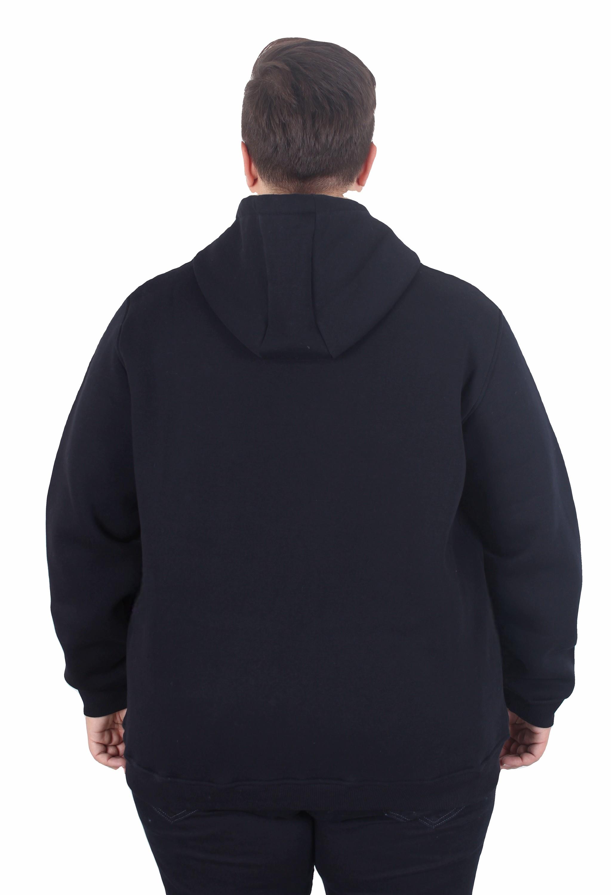 Starbattal Büyük Beden Unisex Kapüşonlu 3ip Sweat 11701 LACIVERT