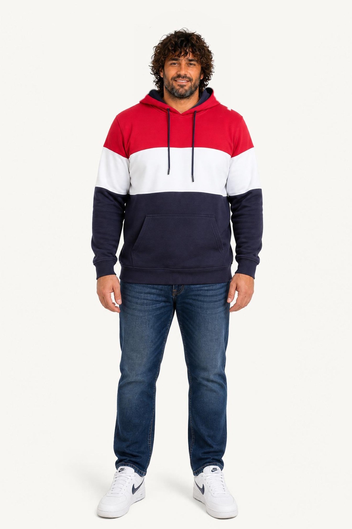 Starbattal Büyük Beden Kapüşonlu 3ip Sweat MG 25725 KIRMIZI