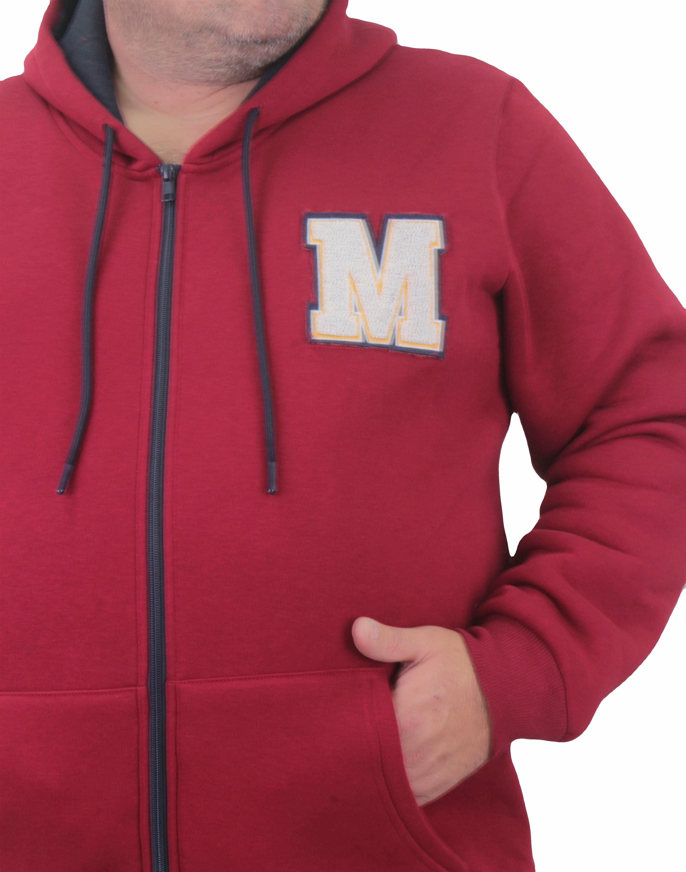 Starbattal Büyük Beden Fermuarlı Sweat M 23217 BORDO
