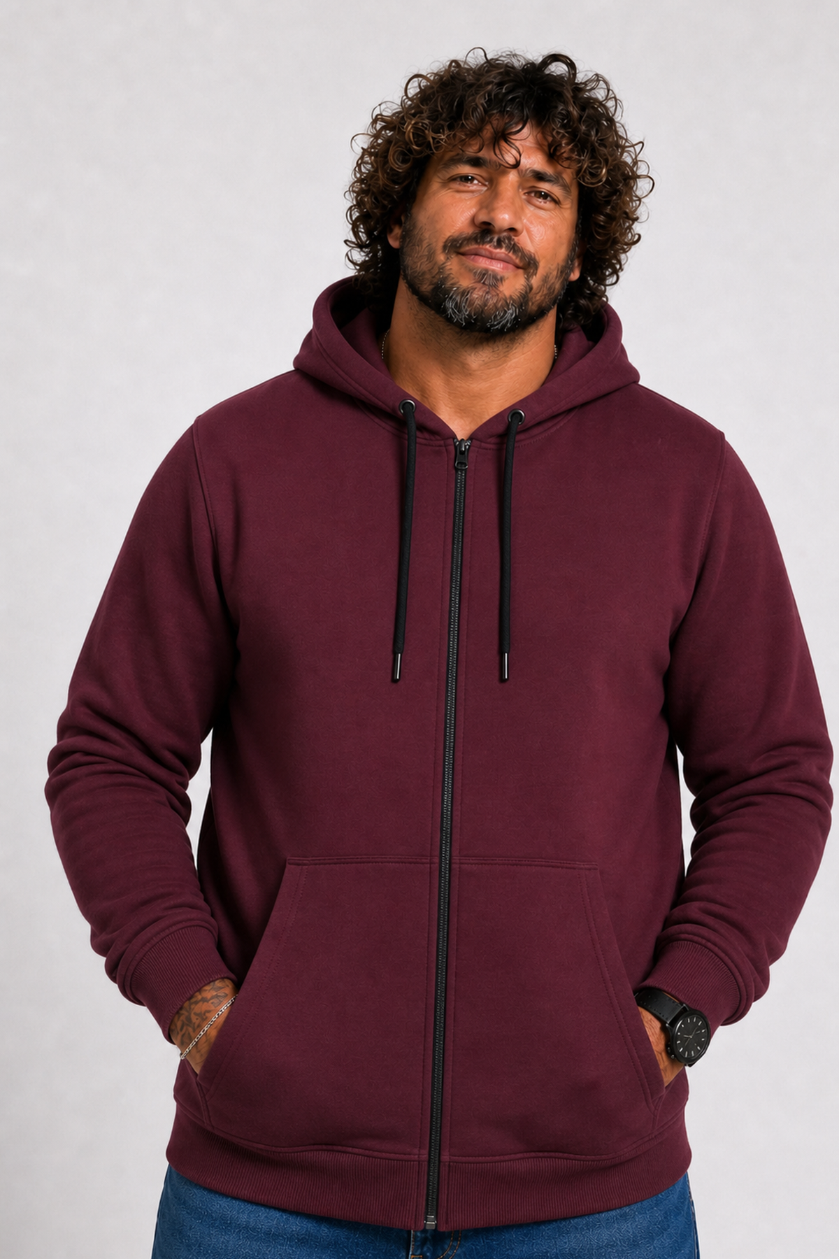 Starbattal Büyük Beden Unisex Kapüşonlu 3ip Sweat 11701 MURDUM