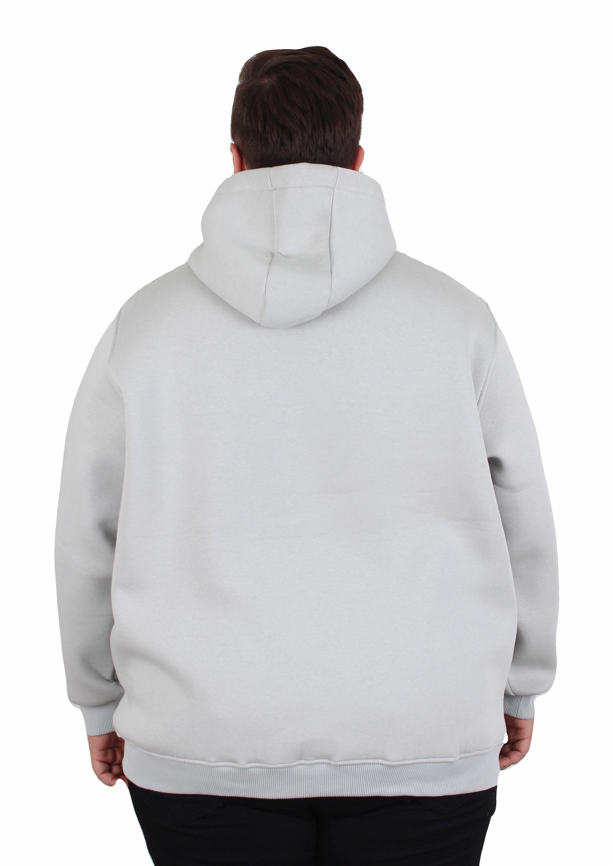 Starbattal Büyük Beden Unisex Kapüşonlu 3ip Sweat 11701 GRI