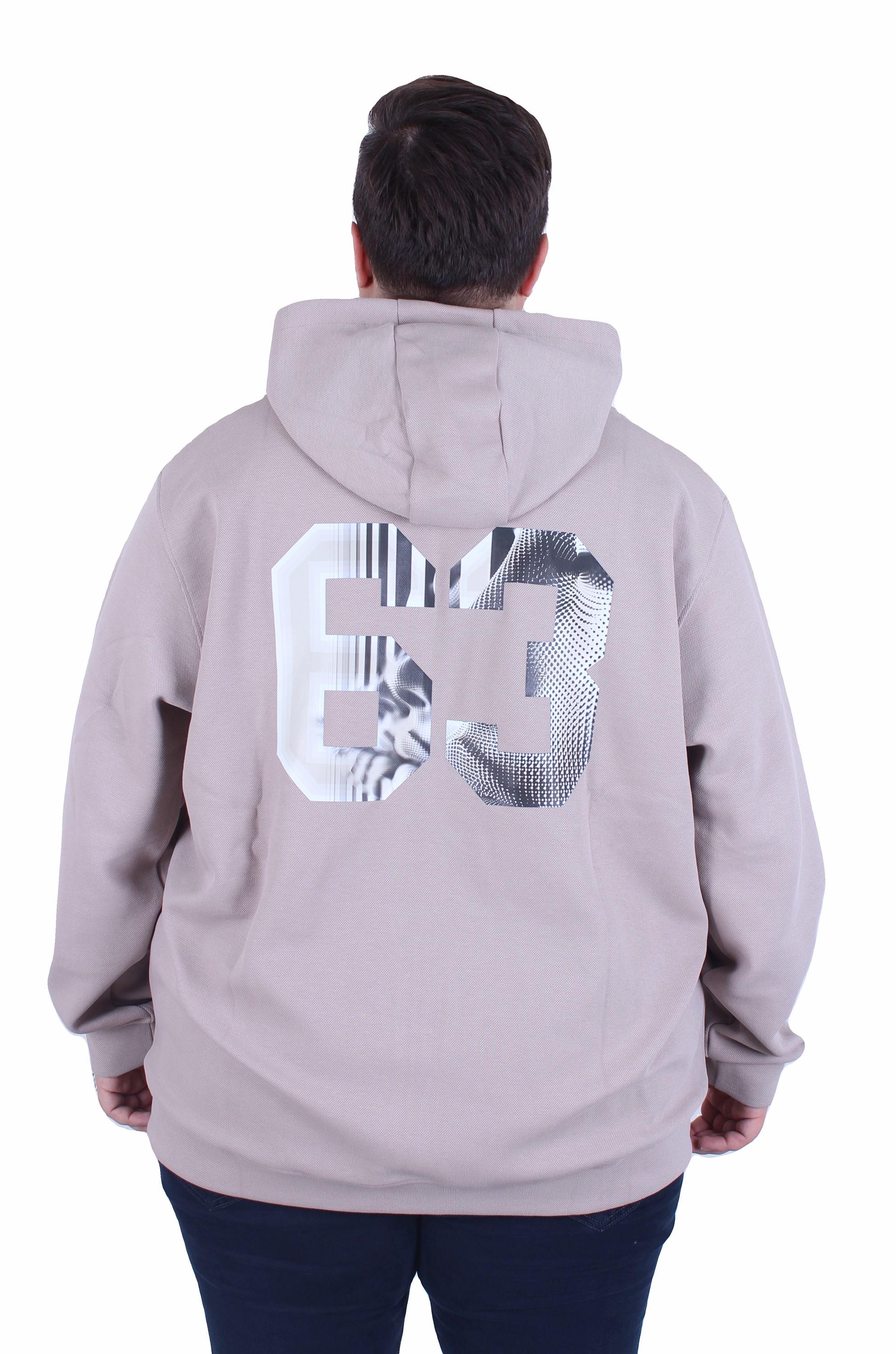 Starbattal Büyük Beden Kapüşonlu Sweat Double Face Sixty Three 25704 BEJ