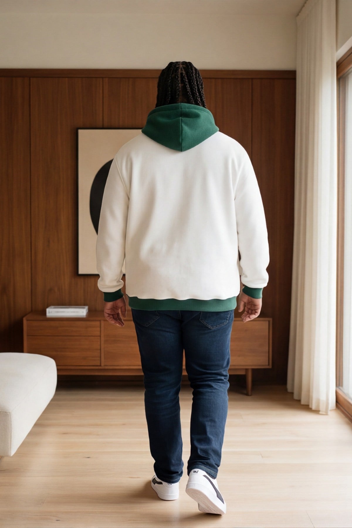 Starbattal Büyük Beden Kapüşonlu 3ip Sweat Beauty 25714 EKRU